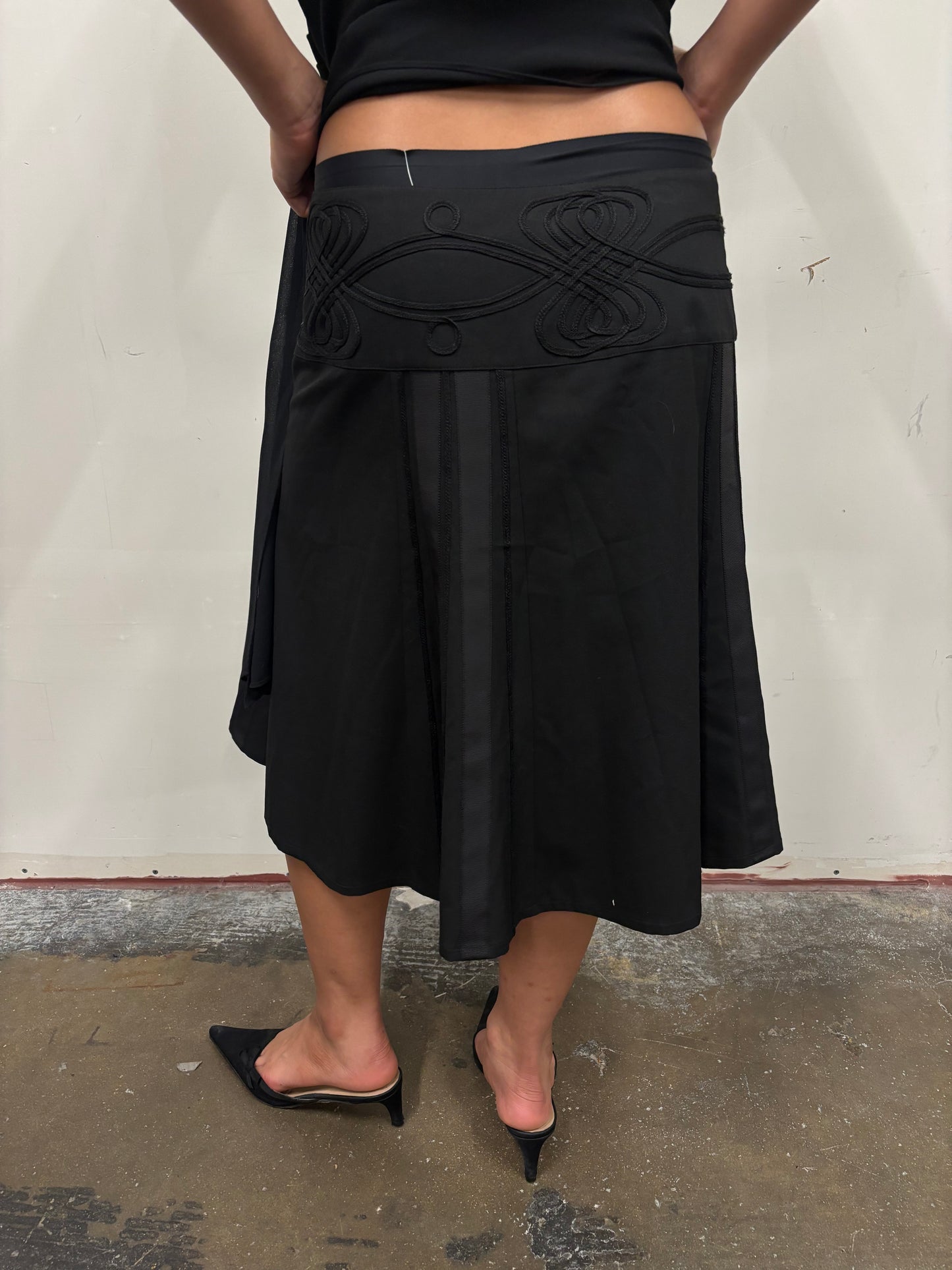 The Limited Black Embroidered Skirt