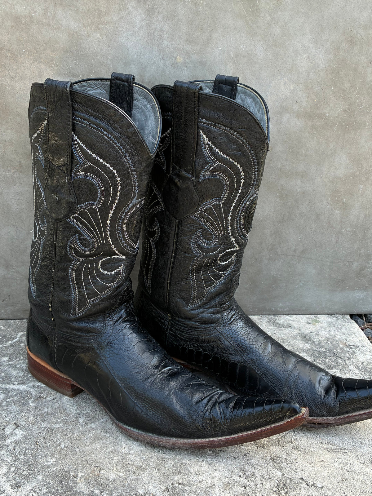2000s Los Altos Ostrich Leg Pointy Cowboy Boots
