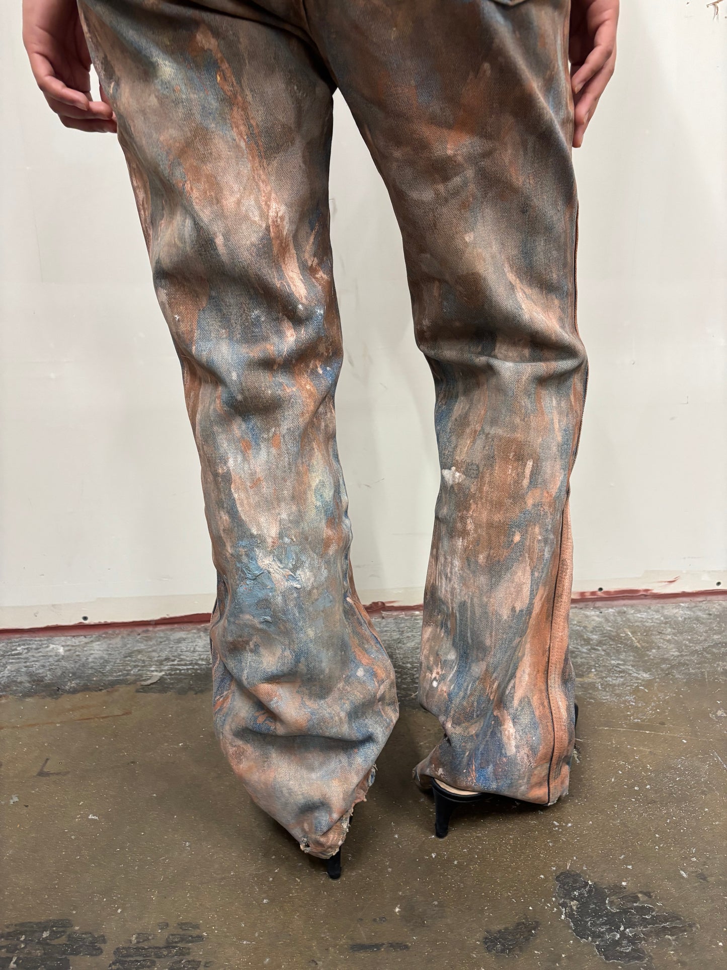 Vintage Wrangler Hand Painted Rusty Jeans