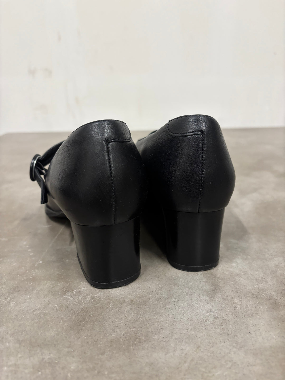 NAOT Black Leather Mary Jane Heels