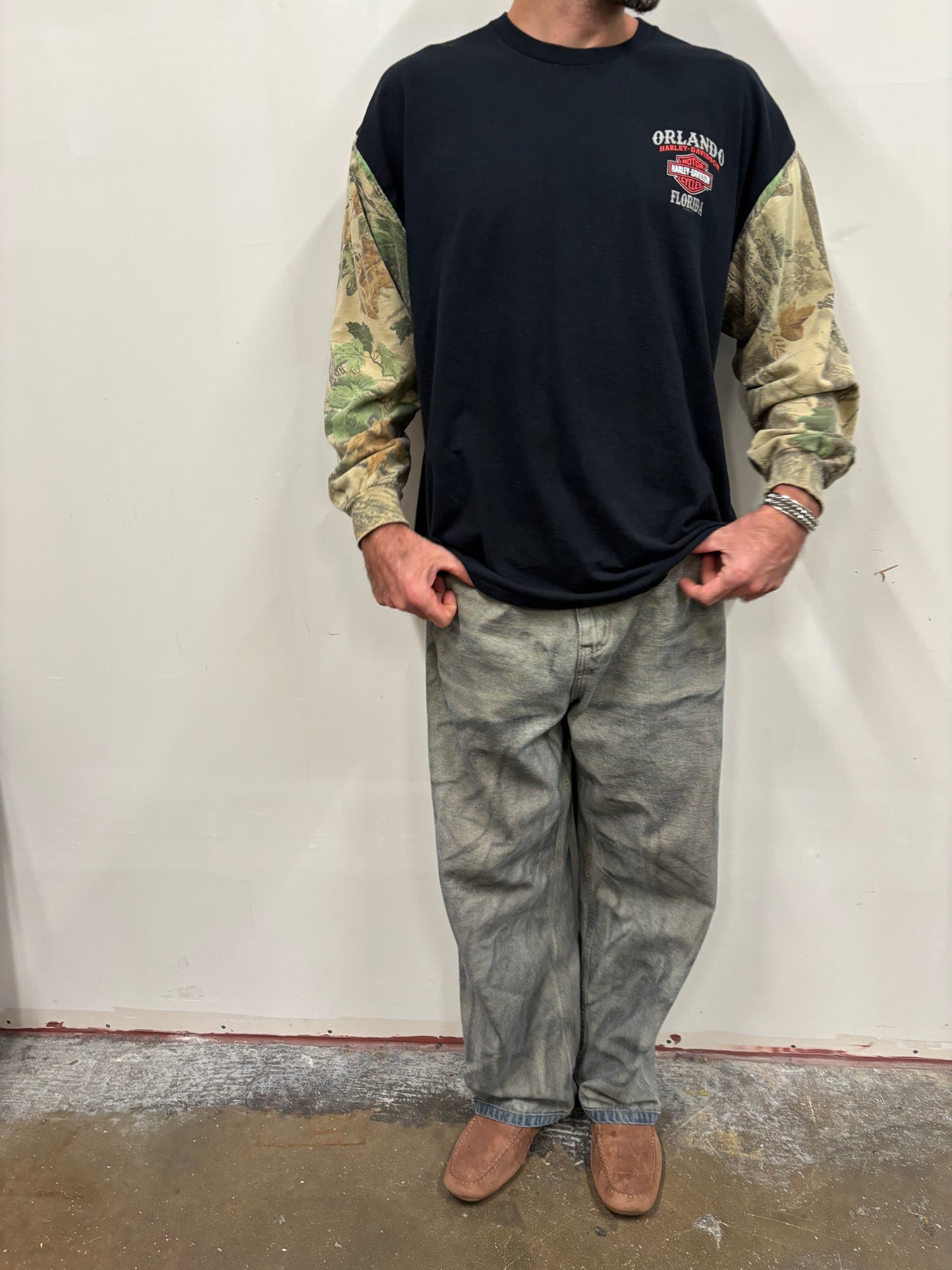 Reworked Harley Davidson Camo Shirt