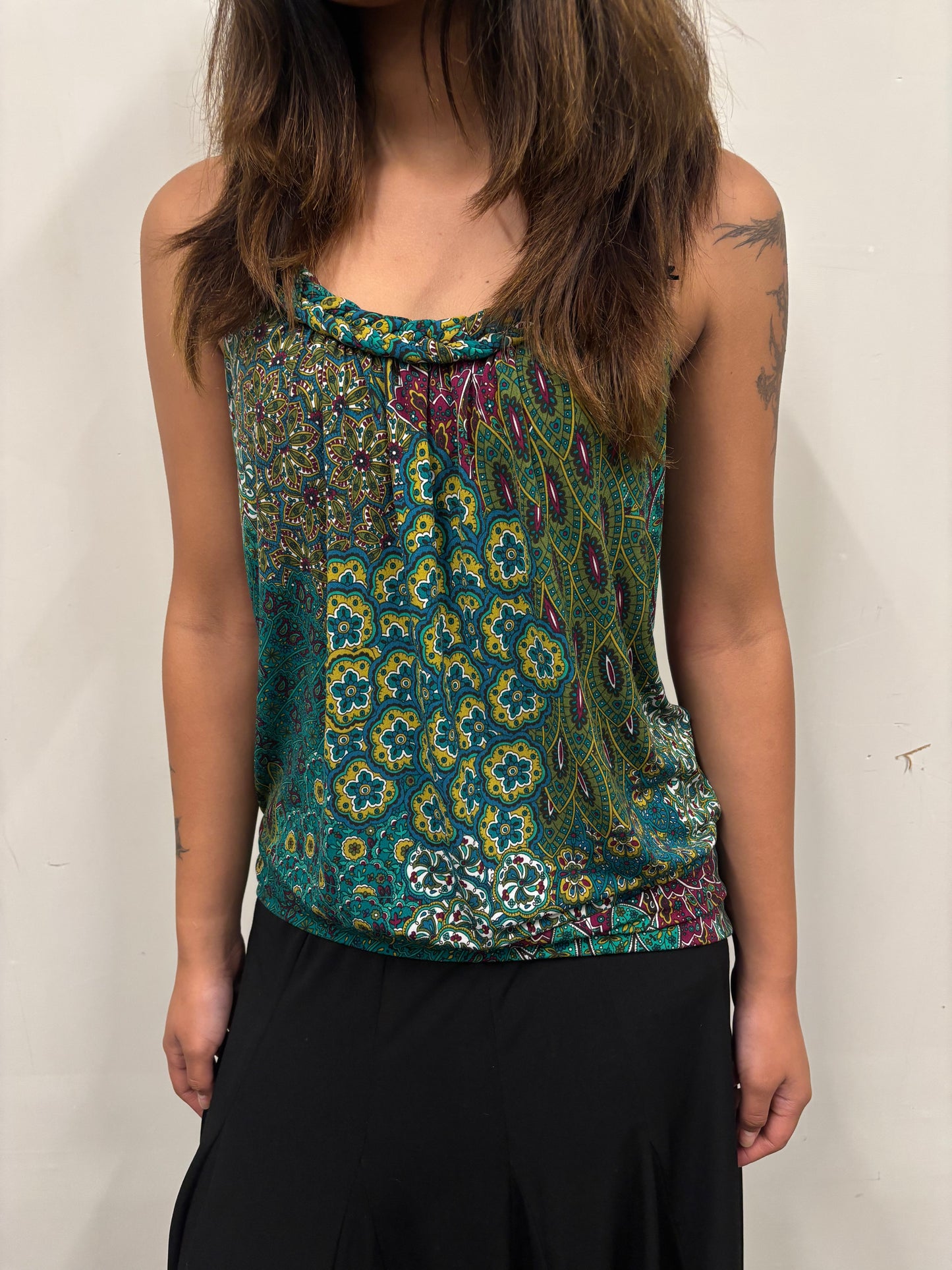 Peacock Print Top