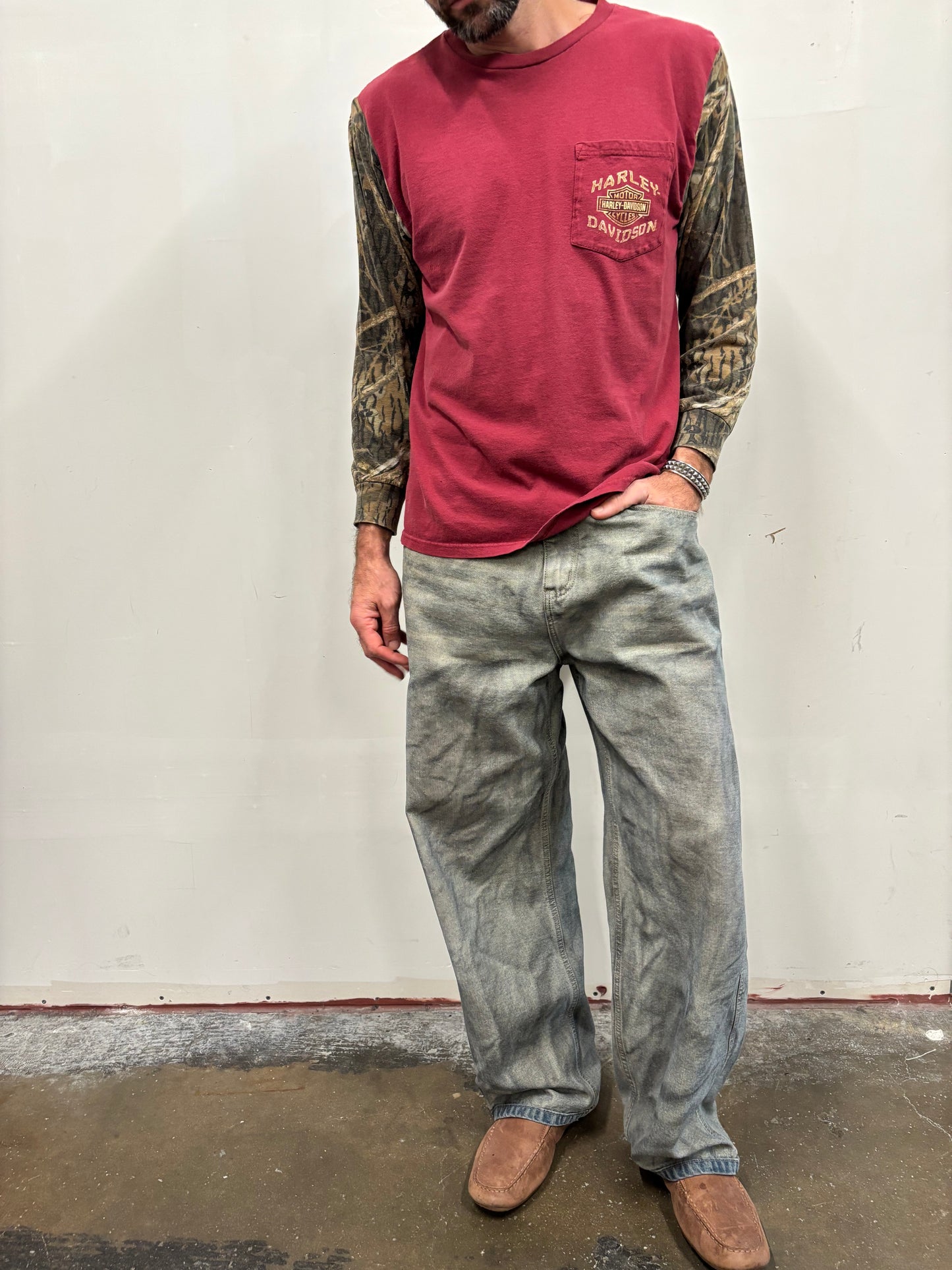 Reworked Harley Davidson Camo Shirt