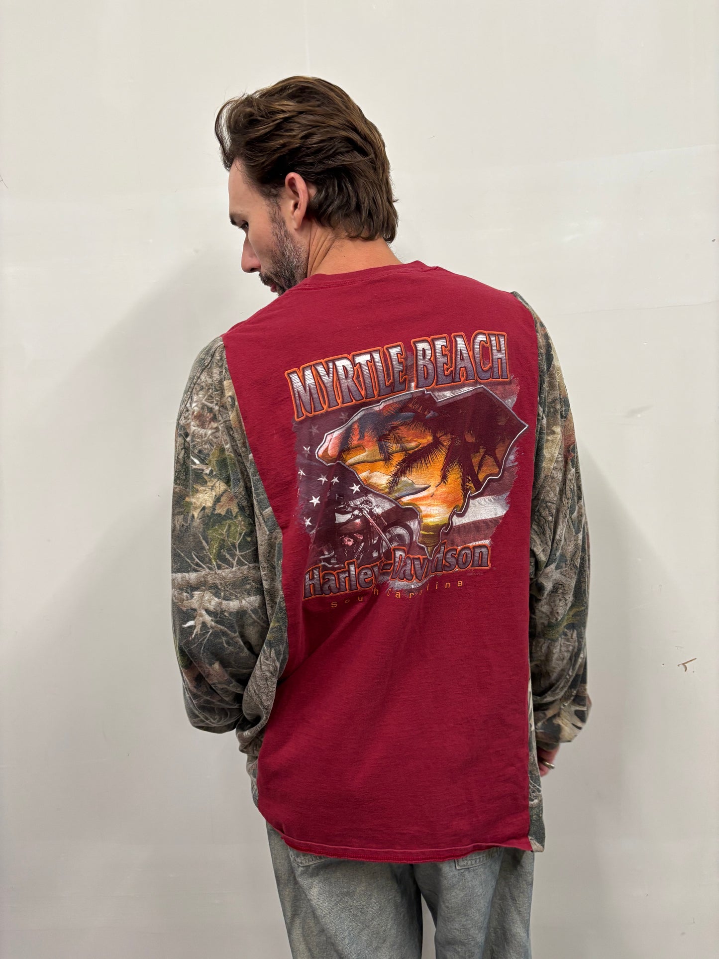 Reworked Harley Davidson Camo Shirt