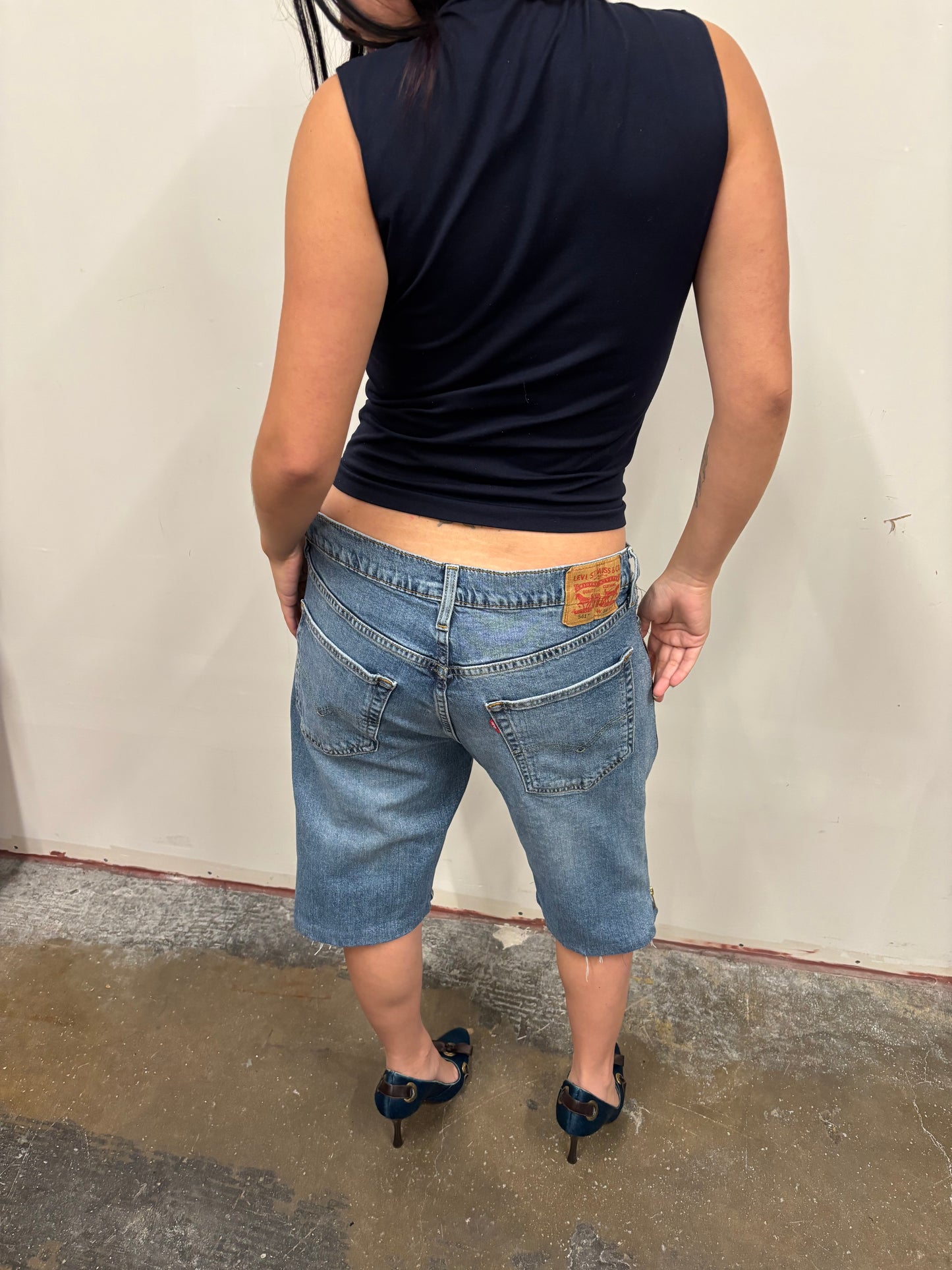 Reworked Side Zip Denim Jorts