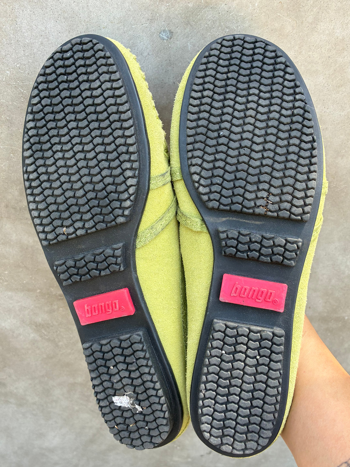 Vintage Green Suede Bongo Sandals