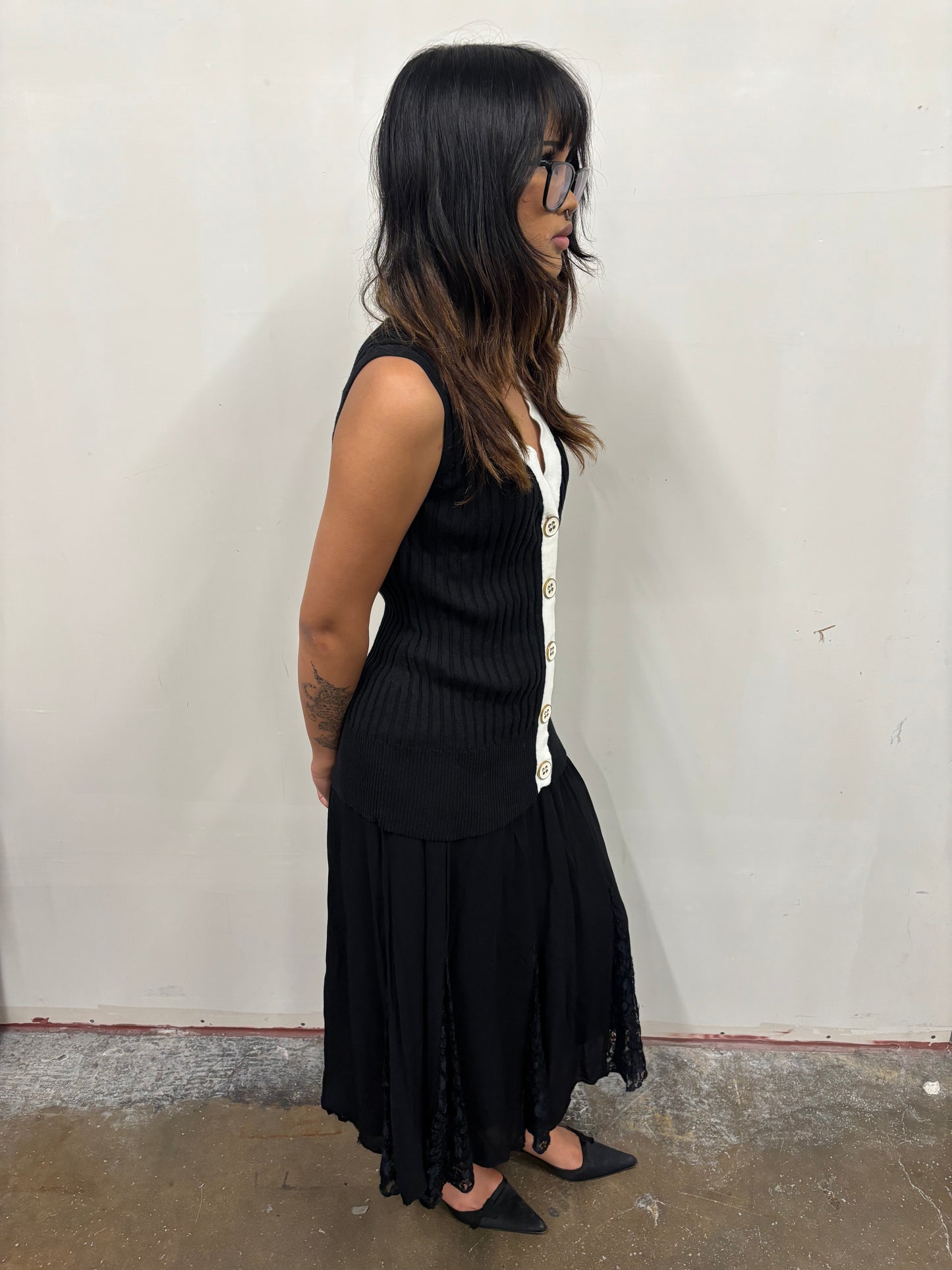 Cable & Gauge Knit Button Top