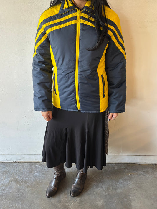 Vintage Yellow & Blue Puffer Jacket