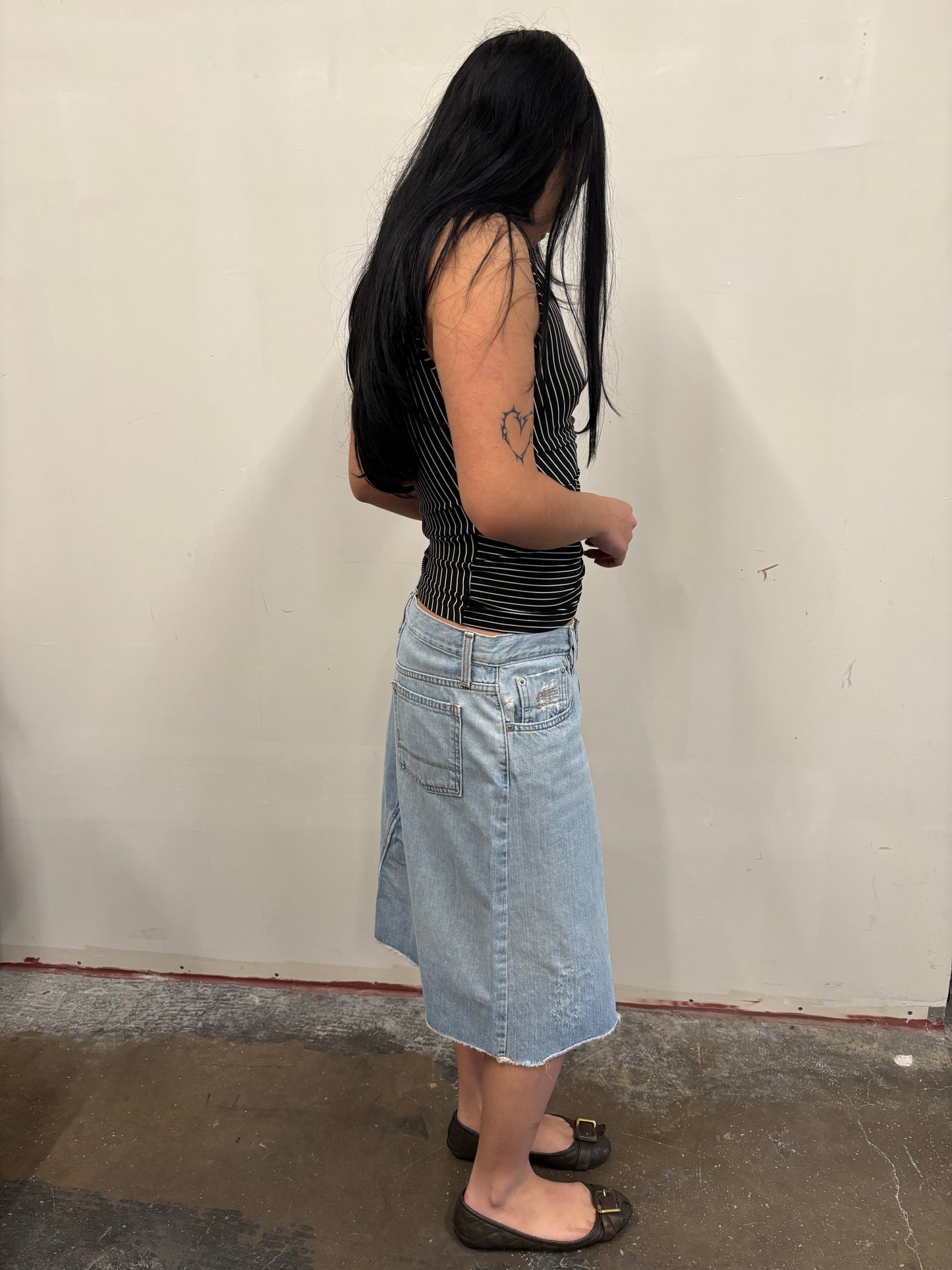 Reworked Polo Denim Skirt