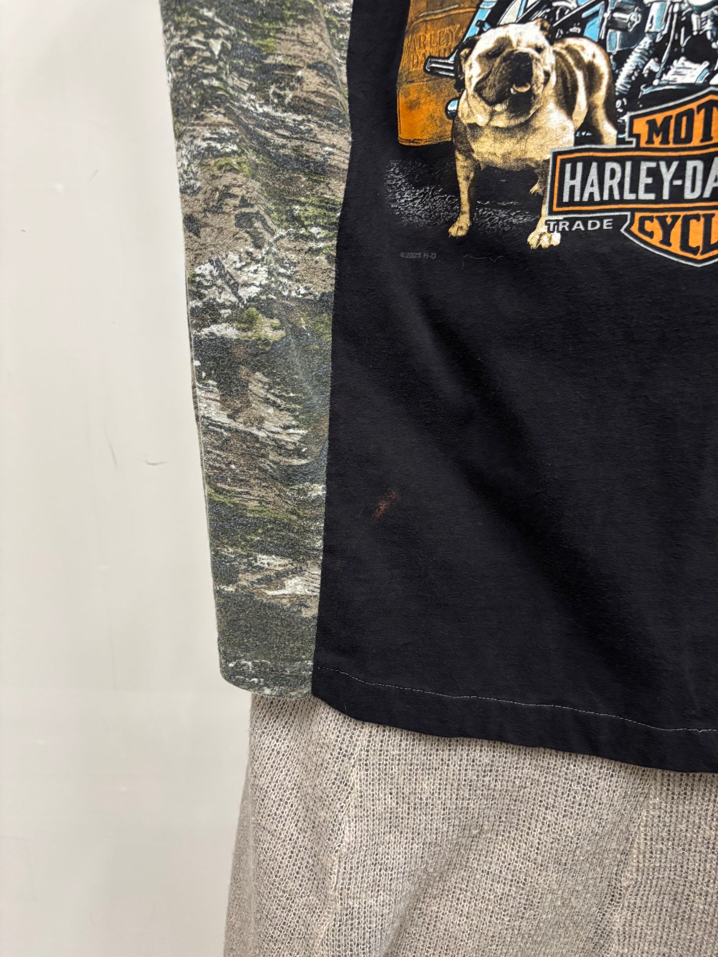 Reworked Harley Davidson Camo Shirt