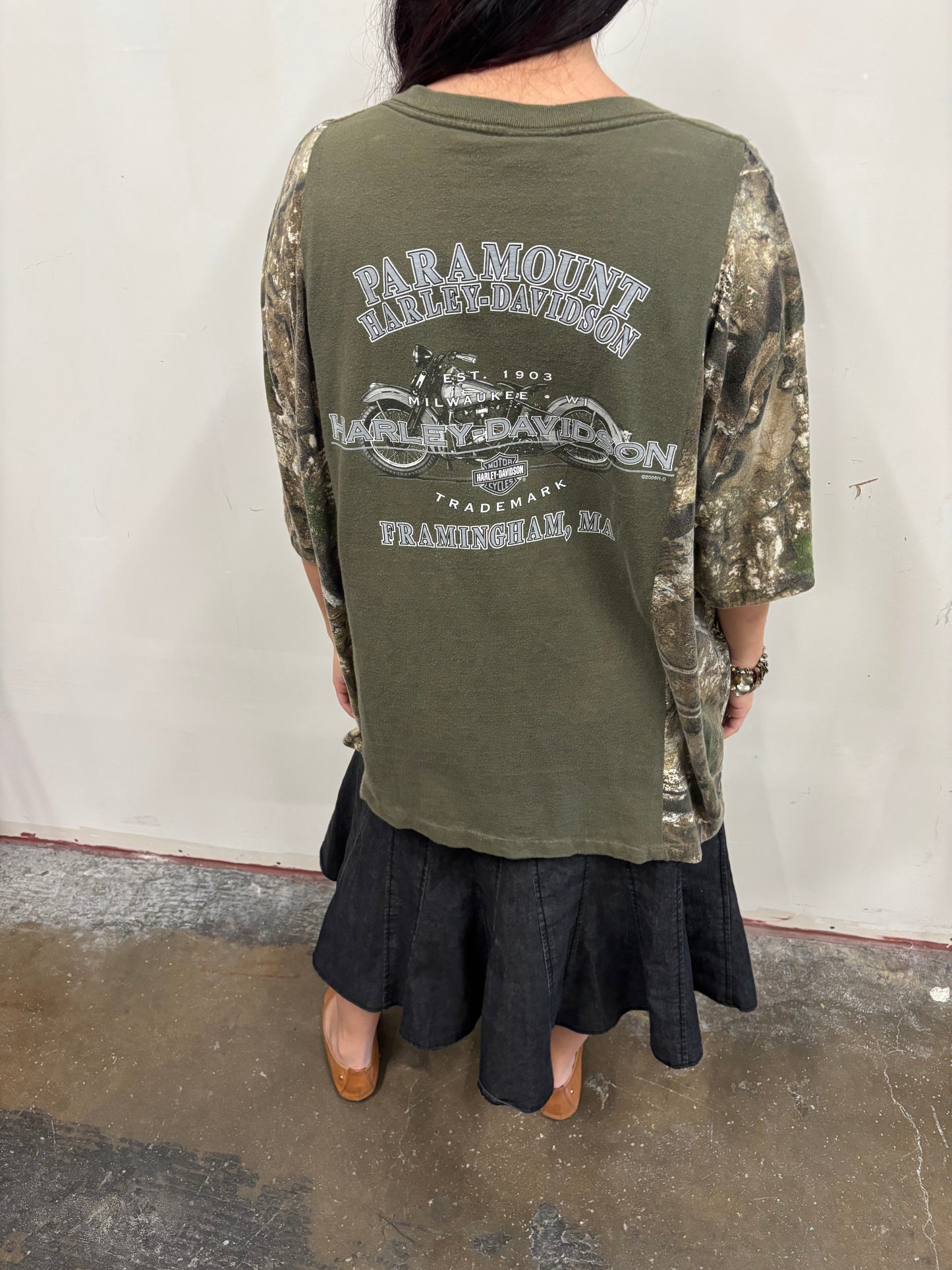 Reworked Harley Davidson Camo Shirt