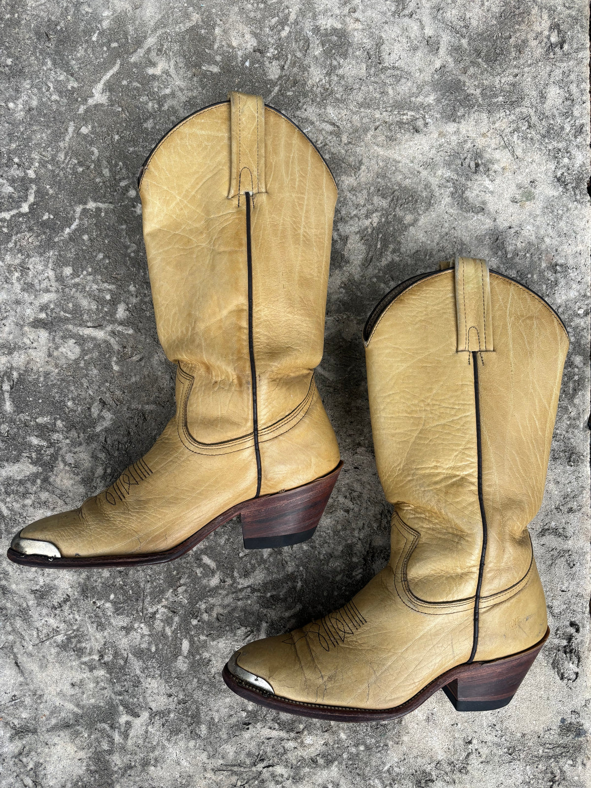 Vintage Yellow FRYE Cowboy Boots
