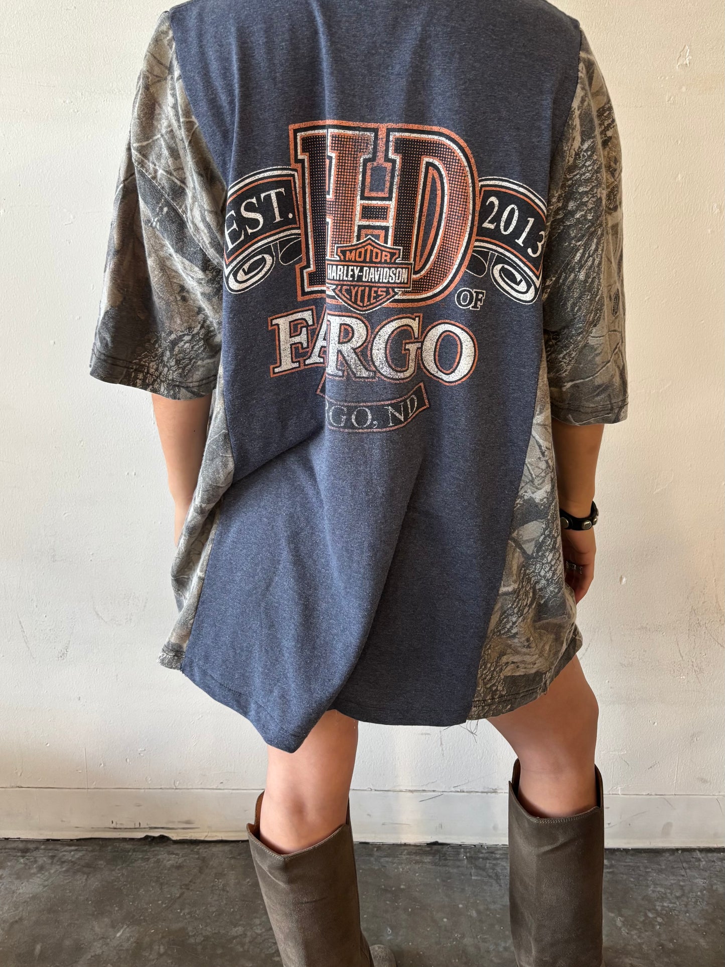 Reworked Harley Davidson Camo Shirt