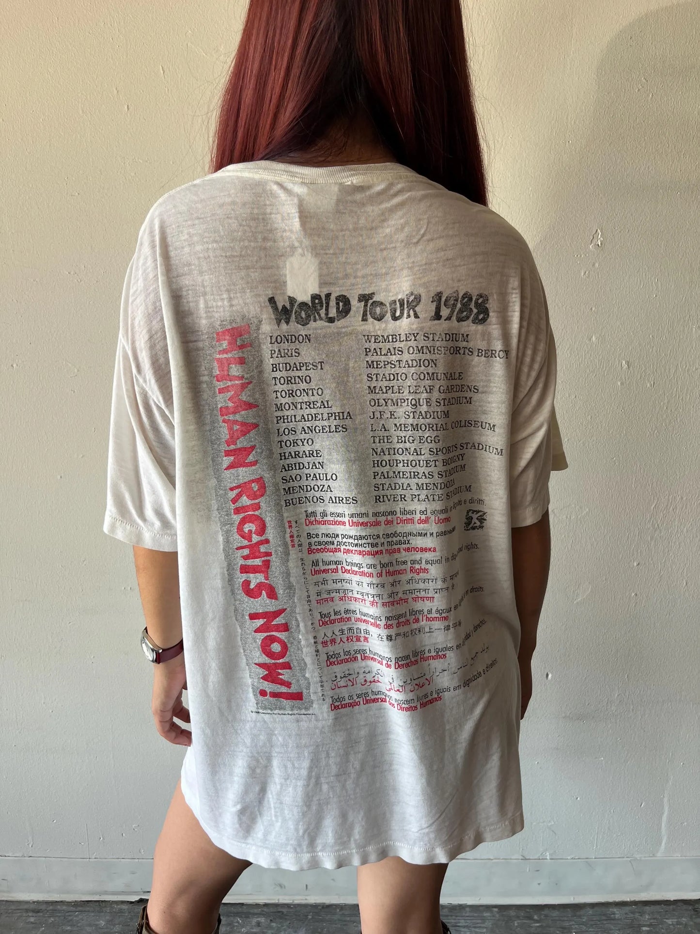 Vintage 1988 Reebok Human Rights Now Tour Shirt