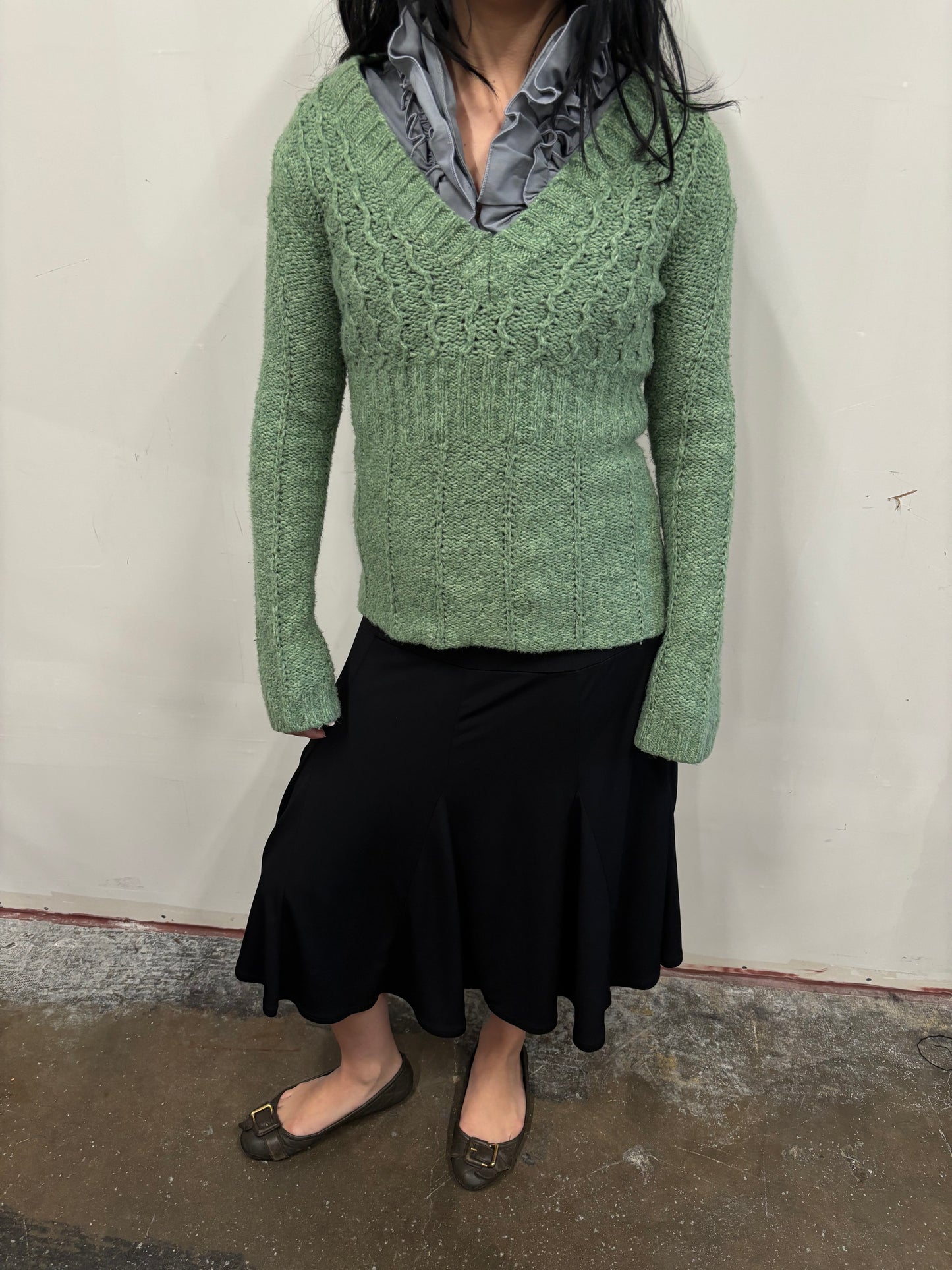 Vintage Green Knit Sweater
