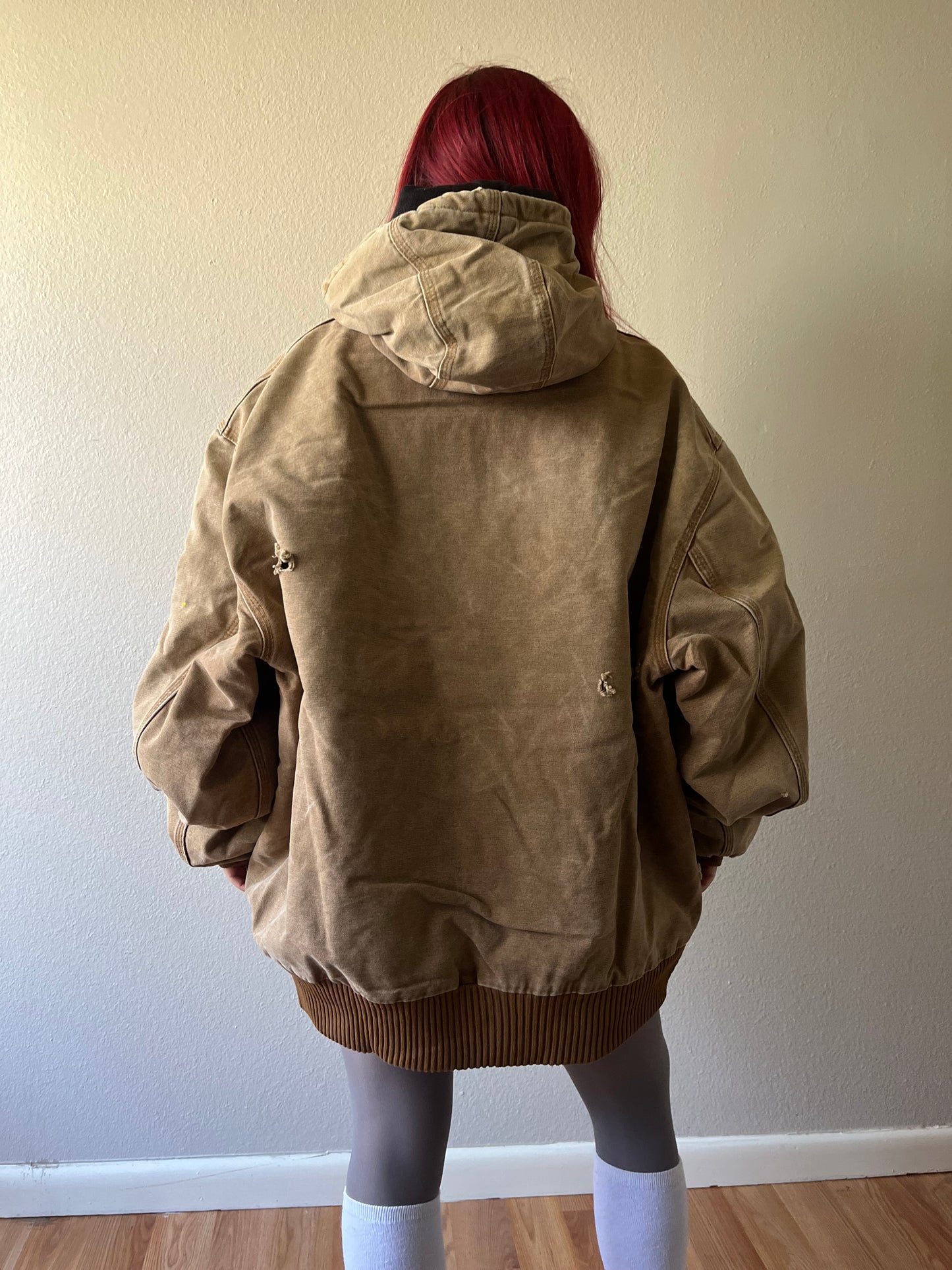 Carhartt Beige Zip Up Work Wear Jacket