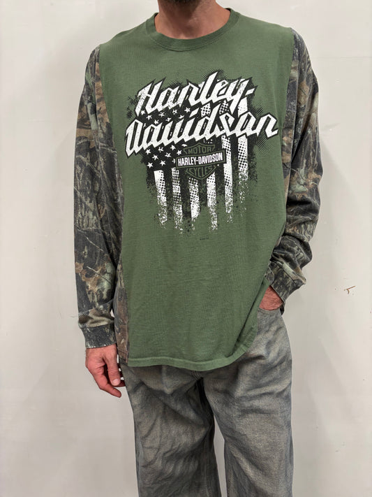 Reworked Harley Davidson Camo Shirt