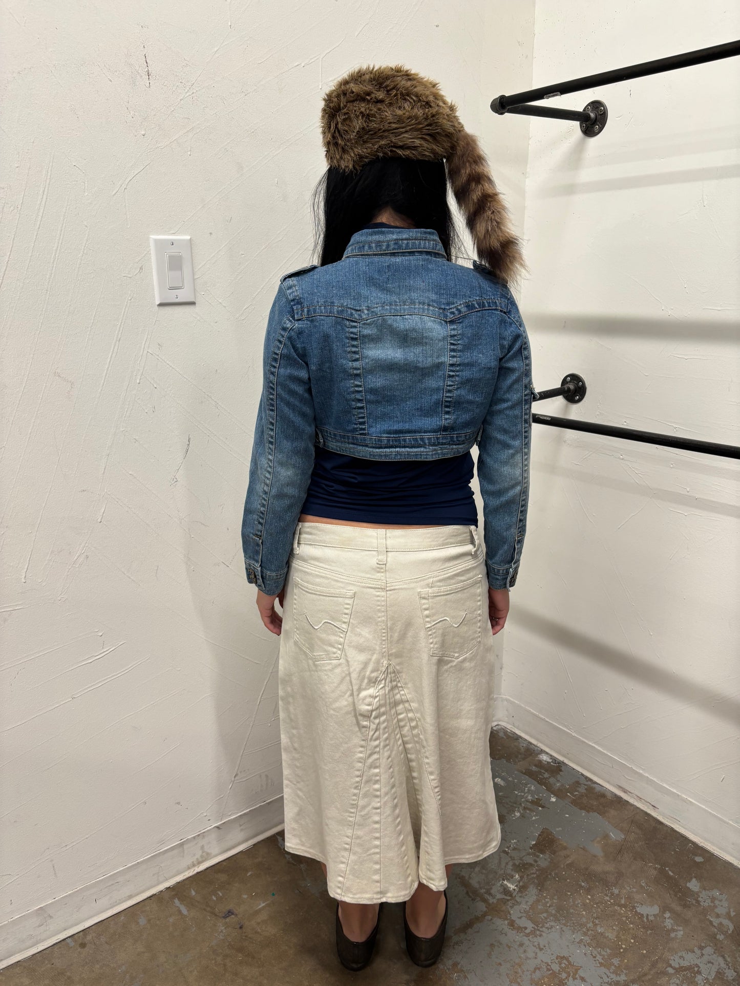 Vintage Paris Blues Denim Cropped Jacket