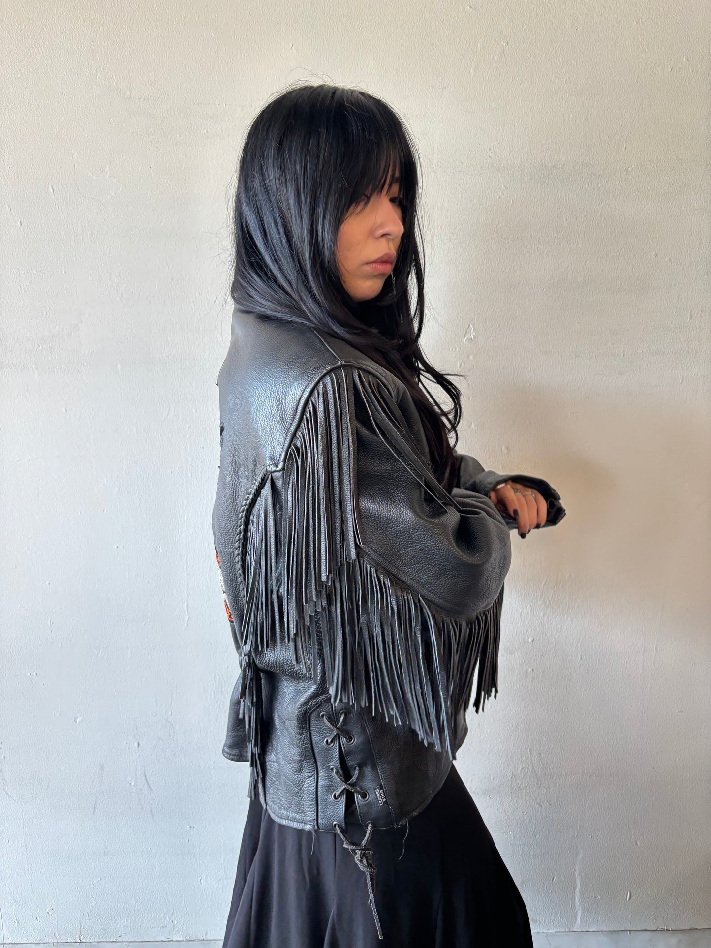 Vintage Leather Fringed Leather Jacket