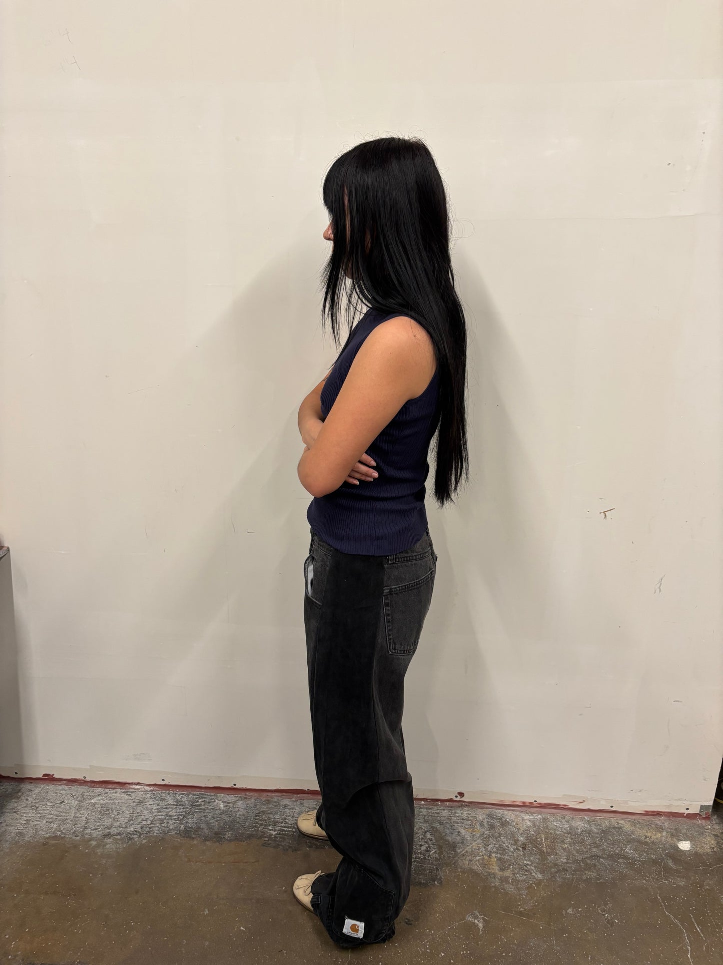 Reworked Wrangler Split Jeans