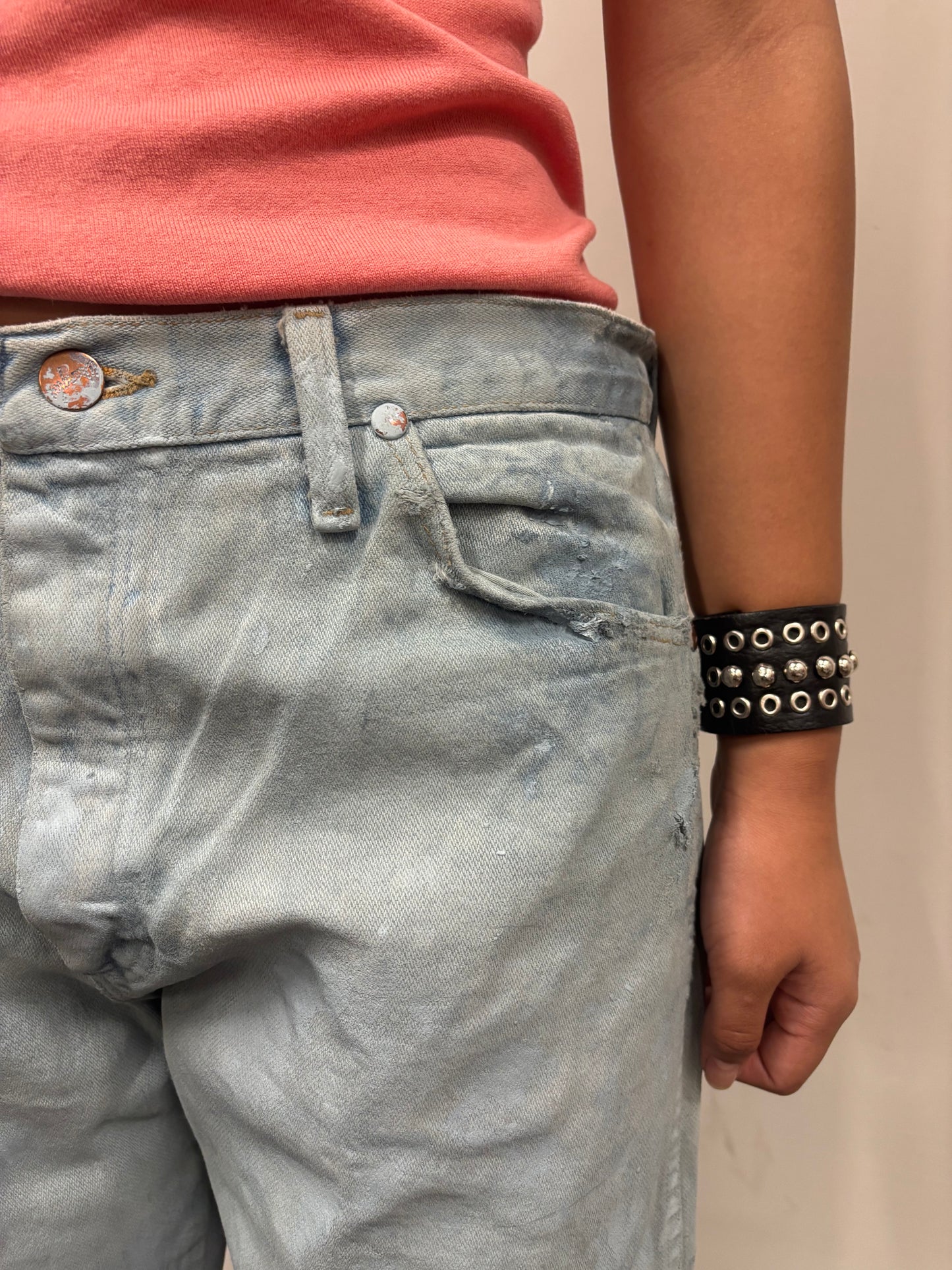 Vintage Wrangler Hand Painted Blue Jeans