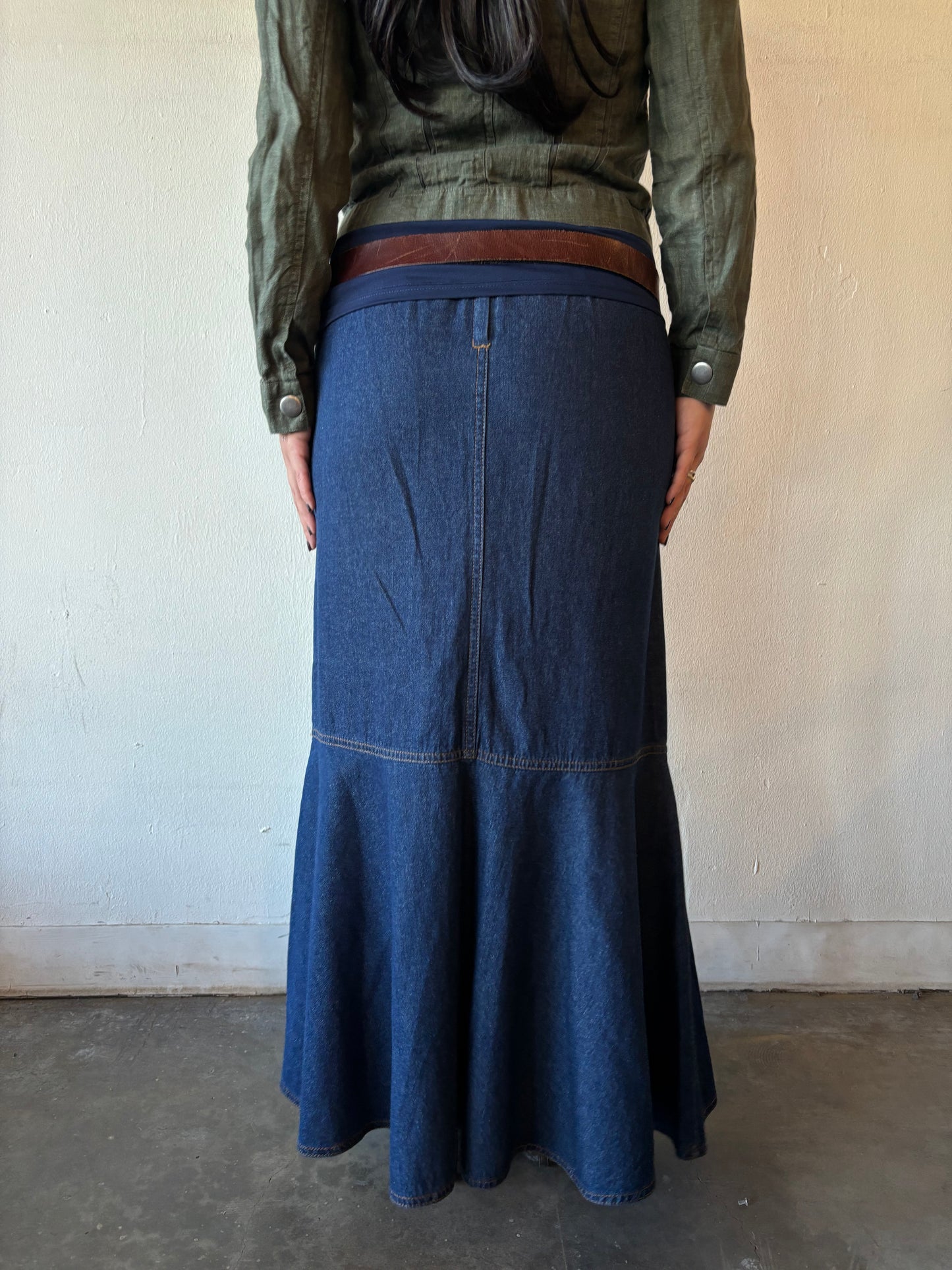 Vintage Denim Maxi Skirt