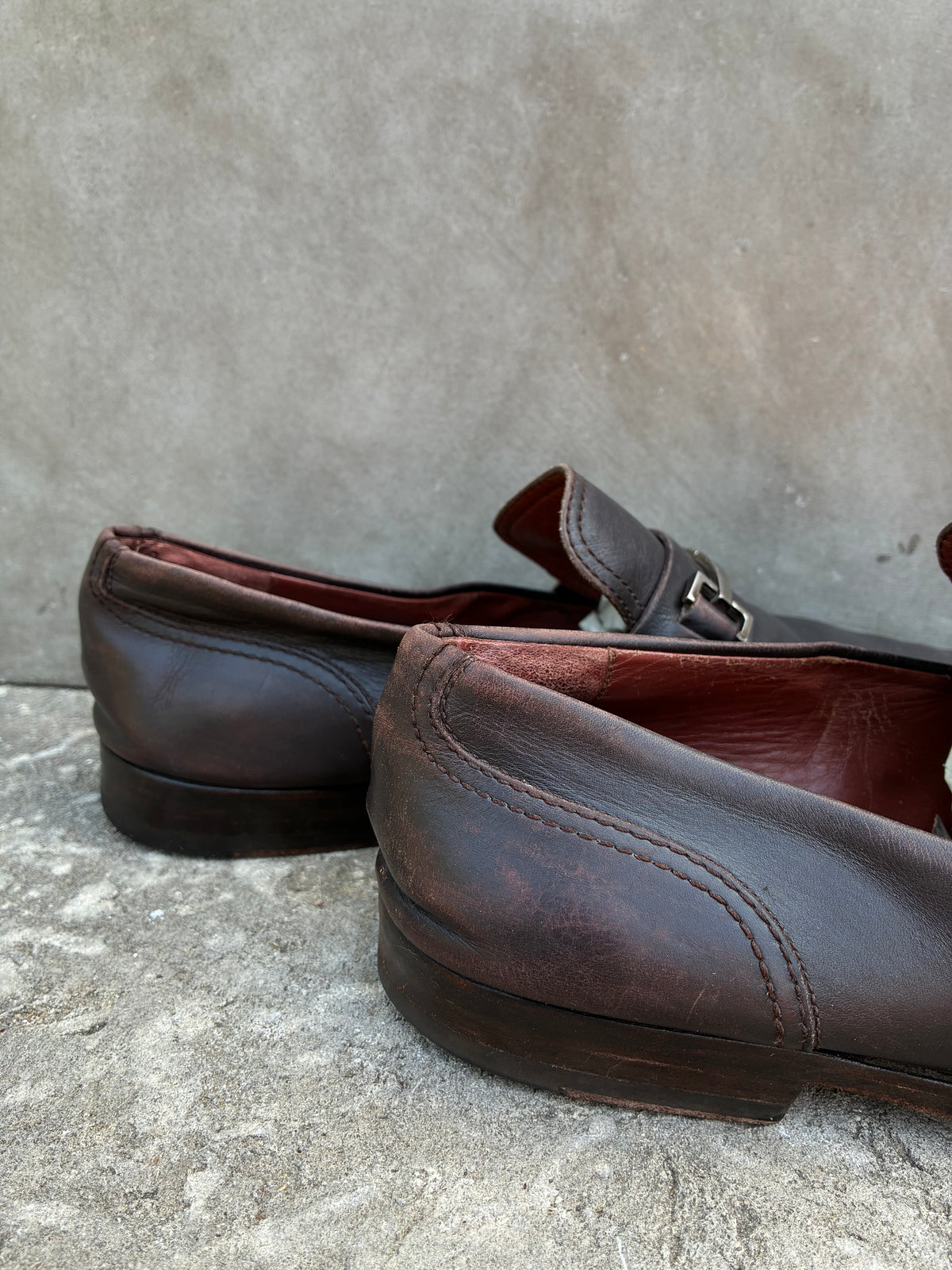Vintage Gucci Brown Leather Loafers