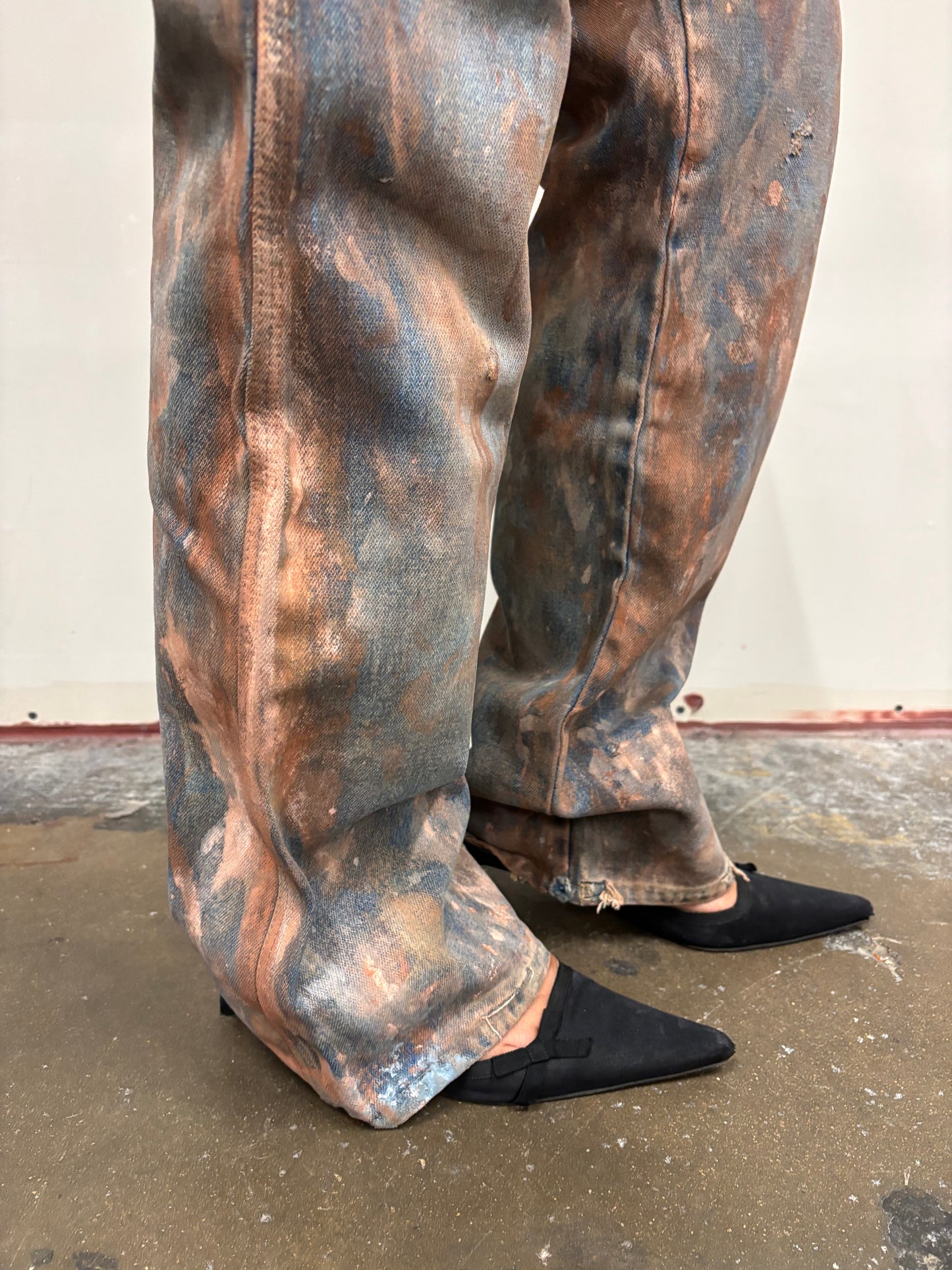 Vintage Wrangler Hand Painted Rusty Jeans
