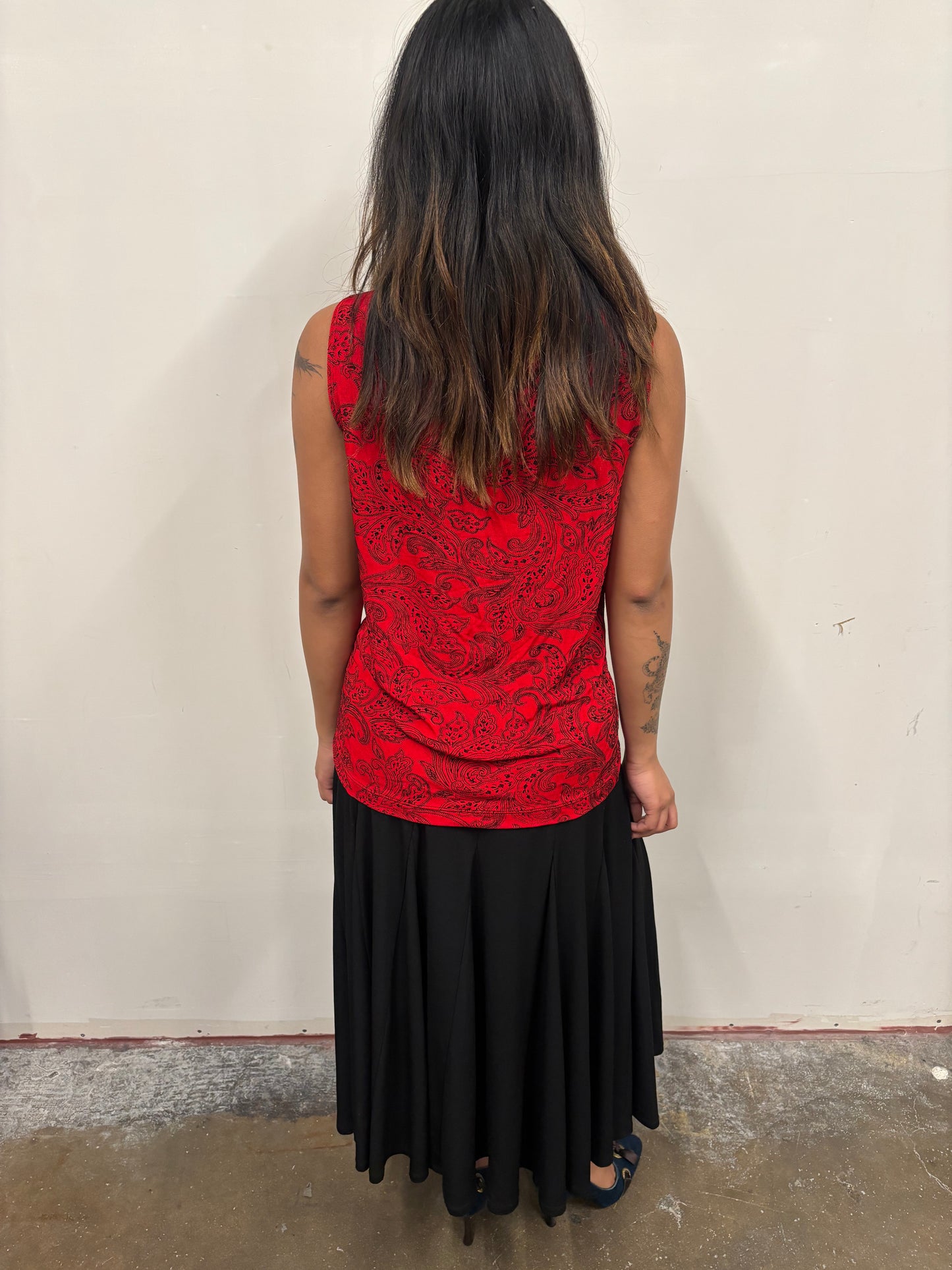 Chico’s Red Paisley Top