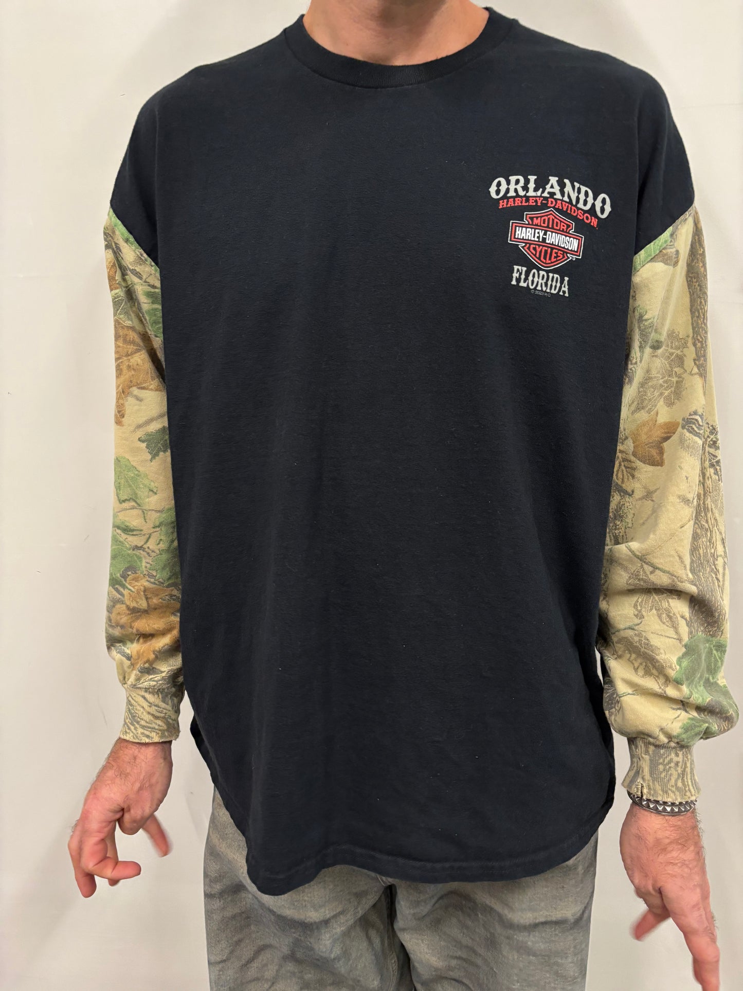 Reworked Harley Davidson Camo Shirt