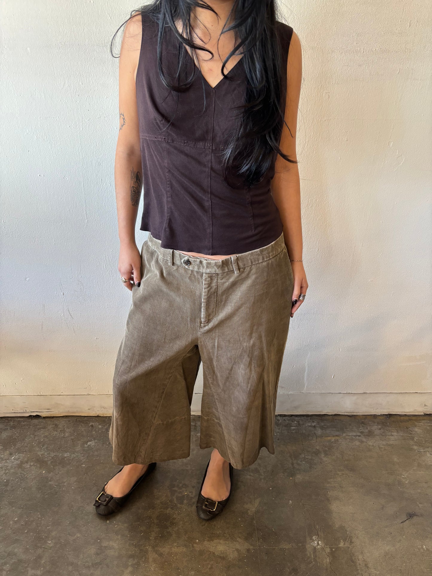 Reworked Khaki Corduroy Jorts