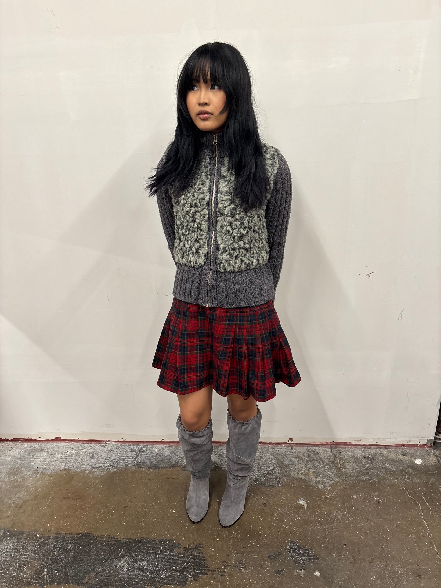 Next Era Fur Zip Up Sweater