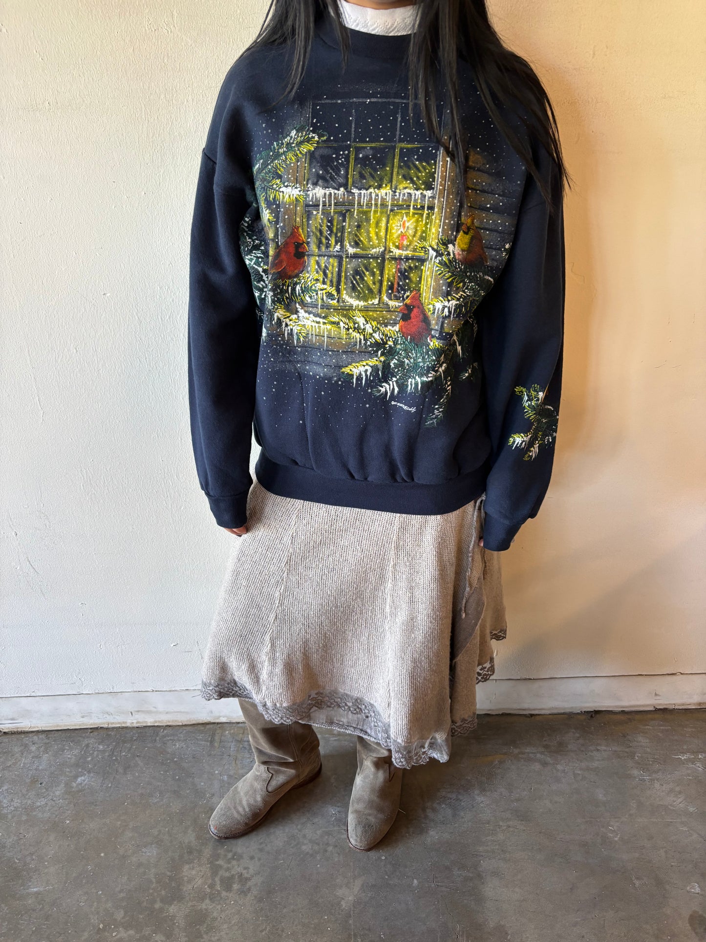 Vintage Cardinals Winter Crewneck