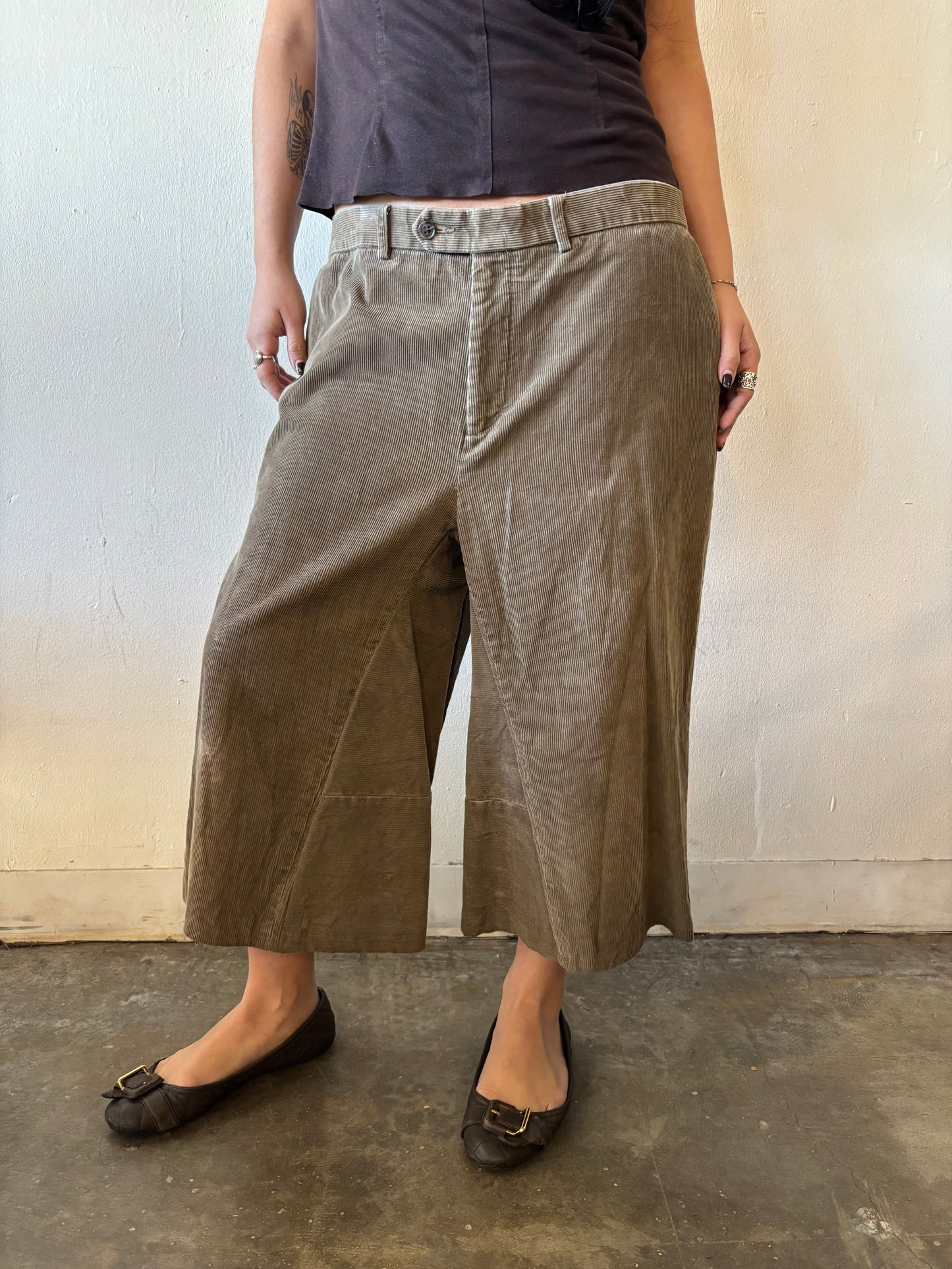 Reworked Khaki Corduroy Jorts