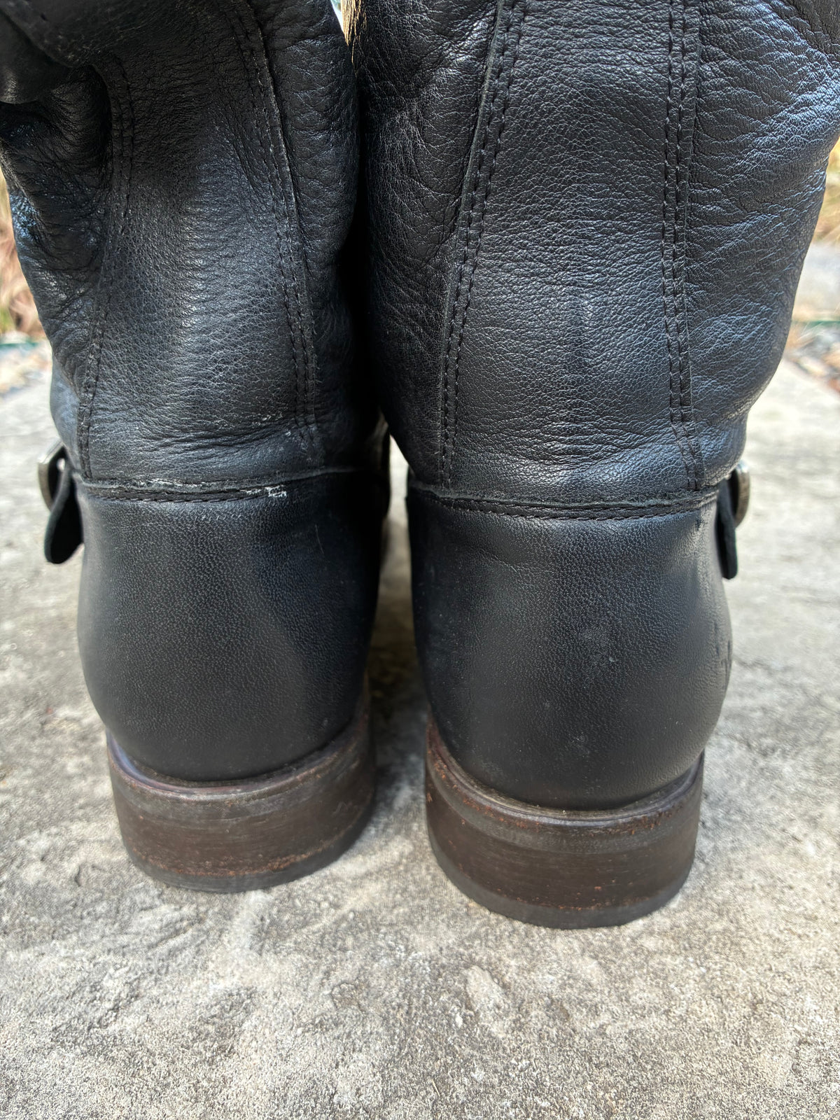 Vintage FRYE Black Leather Harness Boots