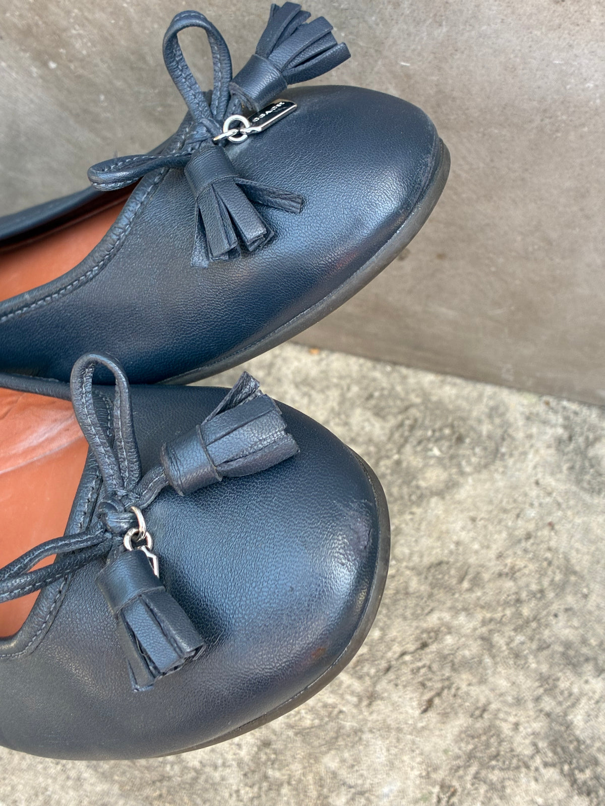 COACH Navy Blue Ballet Flats