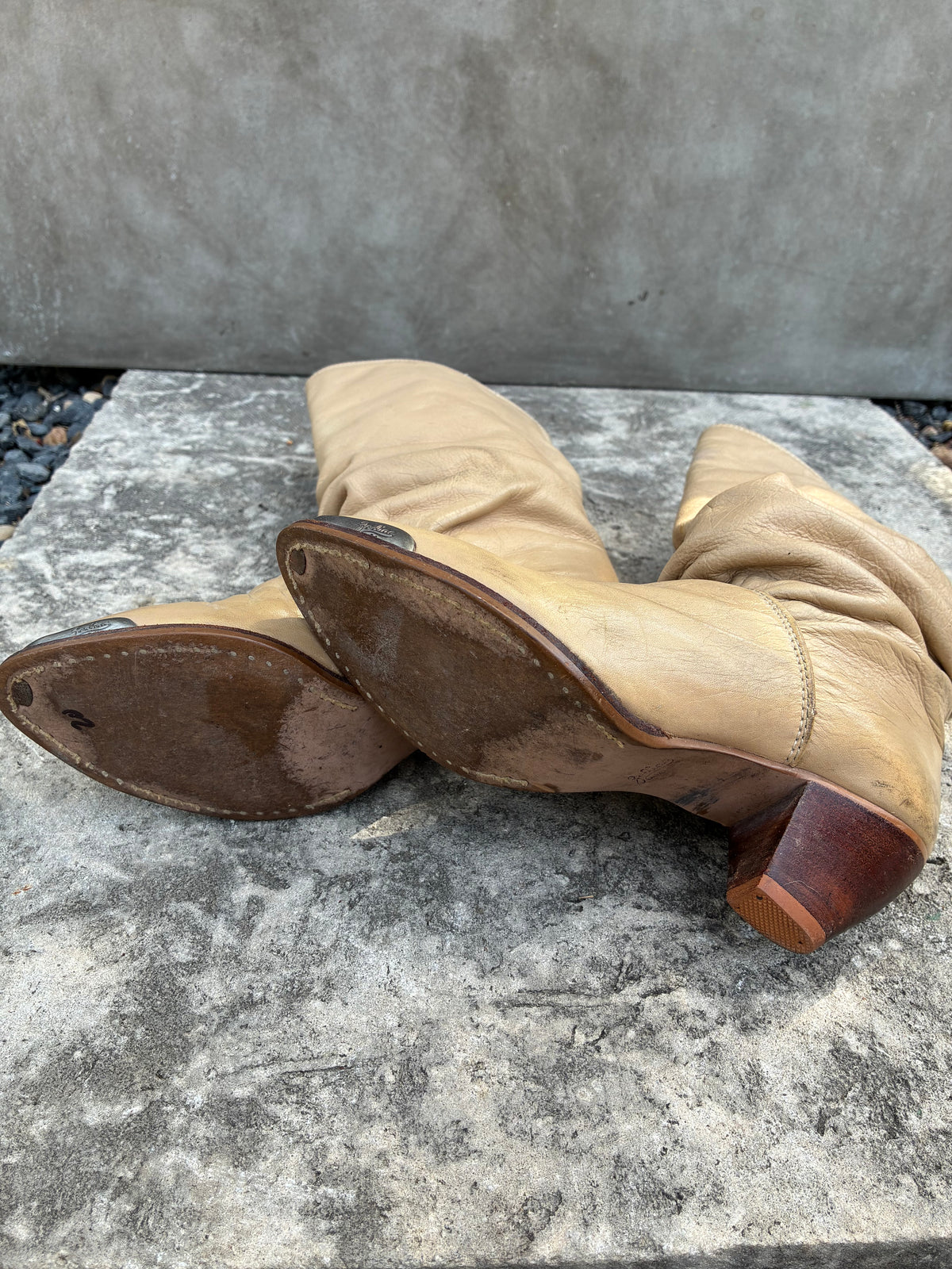 Vintage 1980s Zodiac Metal Toe Ankle Slouchy Boots