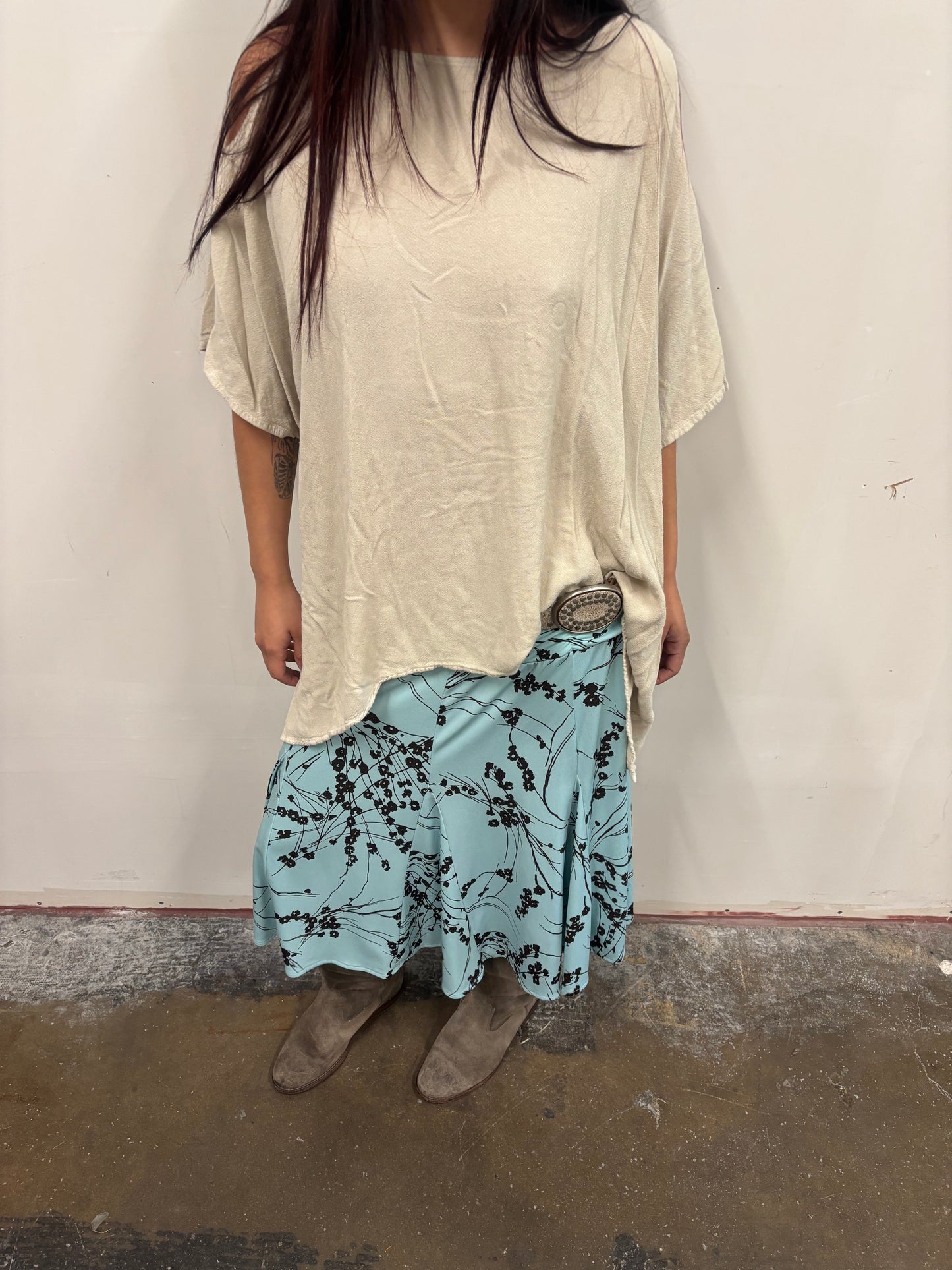 Beige Flowy Top