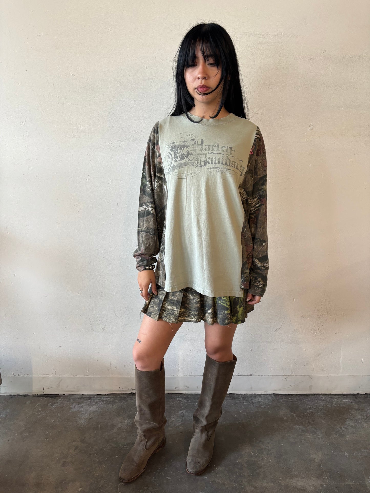 Reworked Harley Davidson Camo Shirt