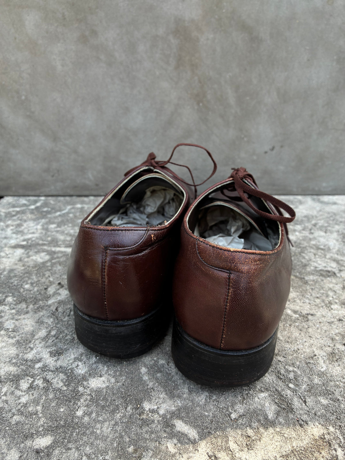 Vintage 1970s Brown Sears Leather Oxford Shoes