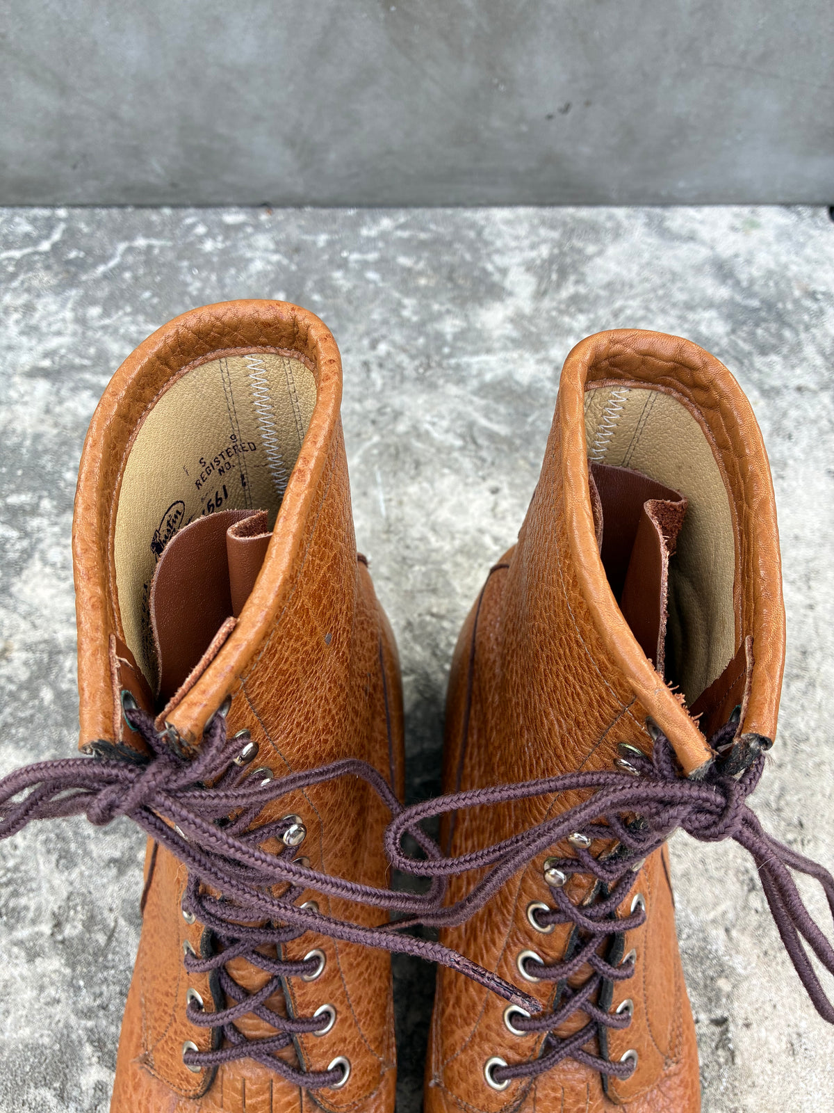 Vintage 80s Bullhide Justin Brown Lace Up Boots
