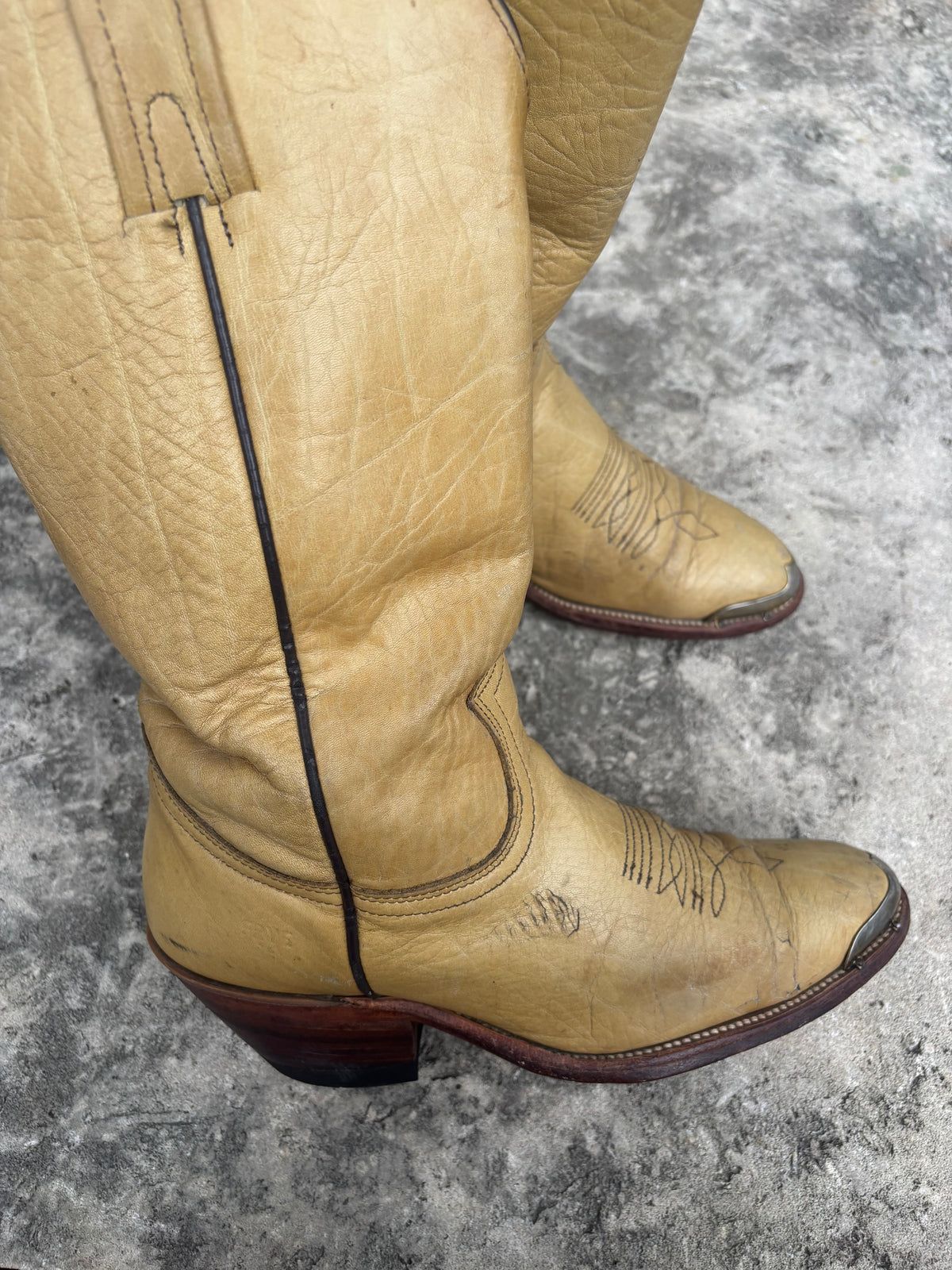Vintage Yellow FRYE Cowboy Boots