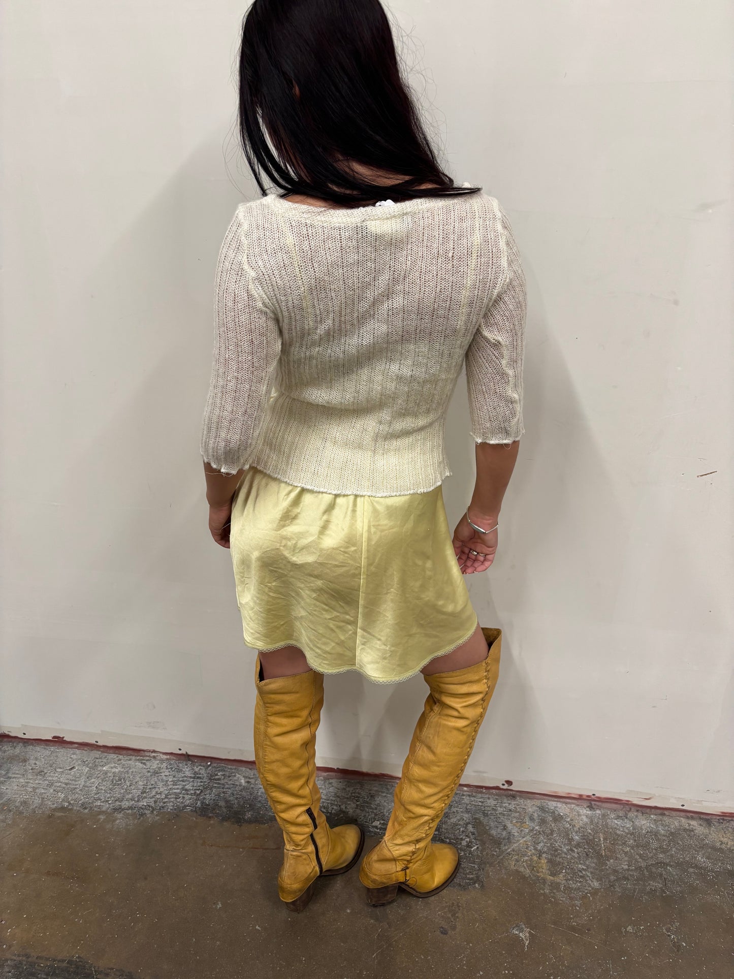 Vintage Cropped Knit Sweater