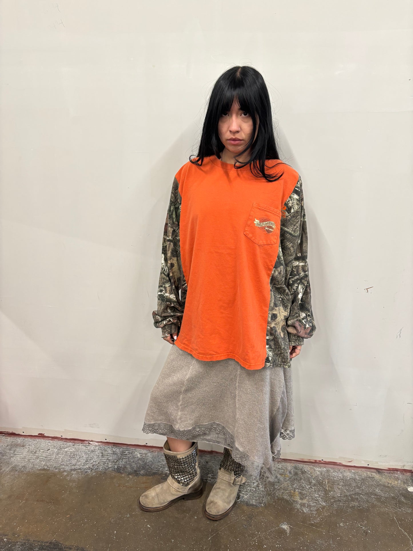 Reworked Harley Davidson Camo Shirt