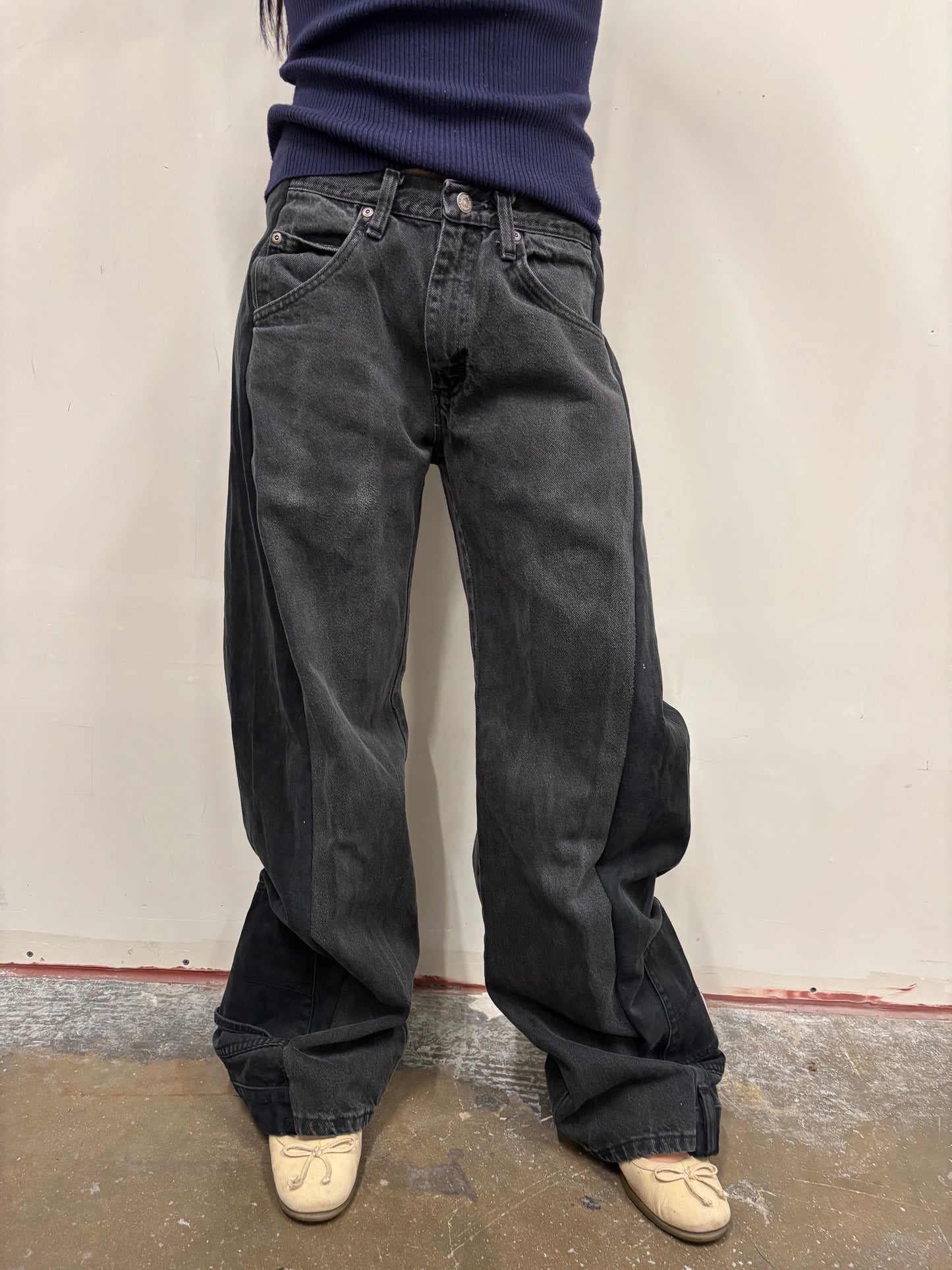Reworked Wrangler Split Jeans