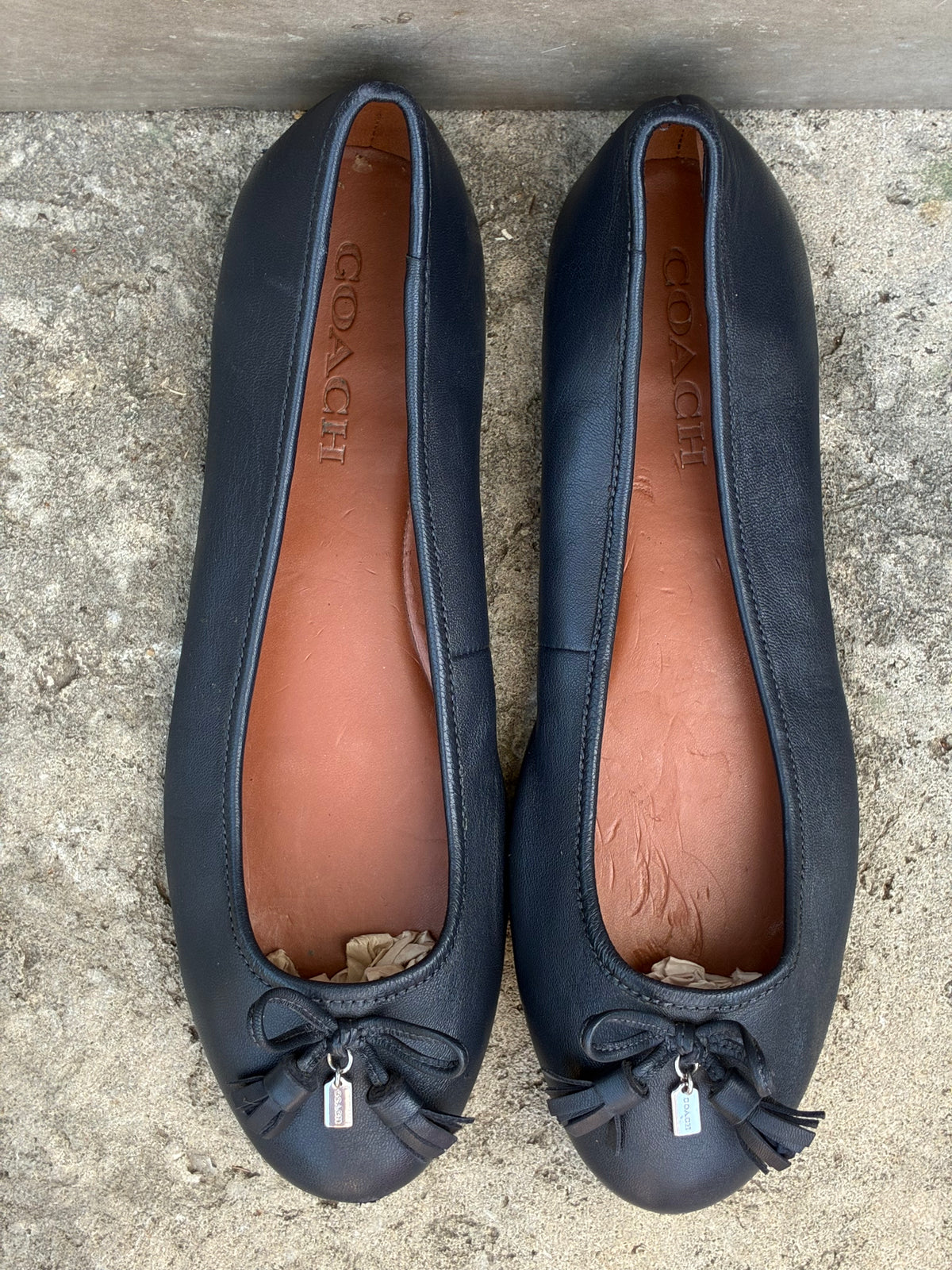 COACH Navy Blue Ballet Flats