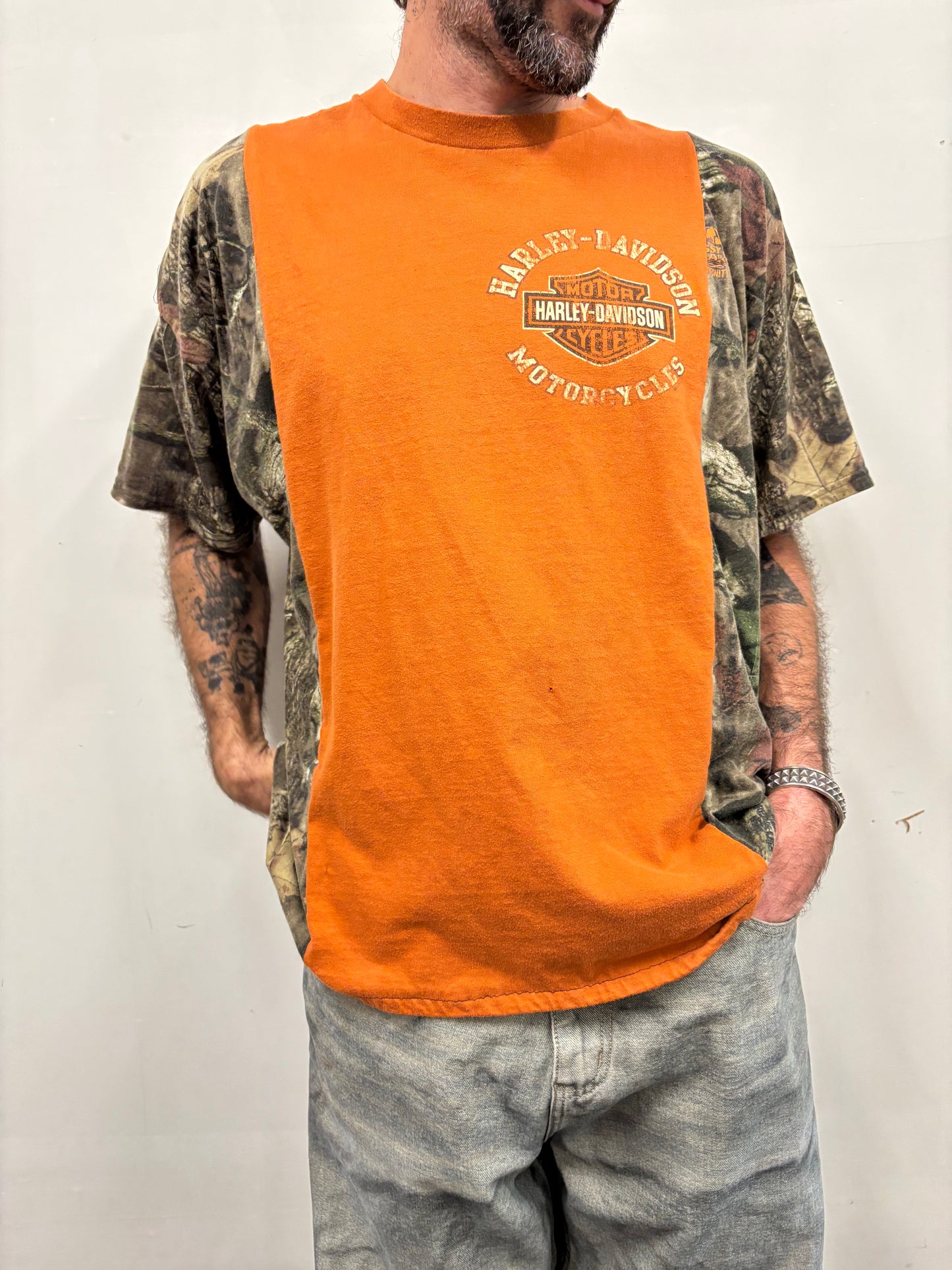 Reworked Harley Davidson Camo Shirt