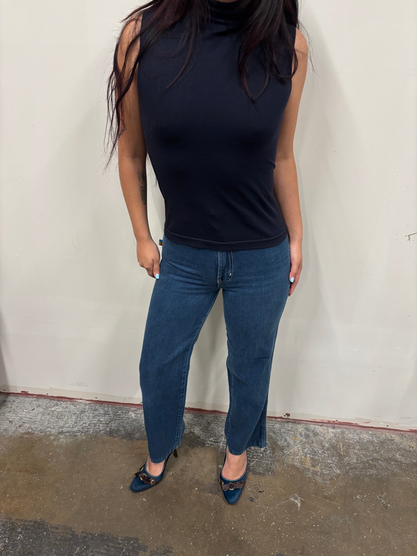 Vintage Bonjour Blue Jeans