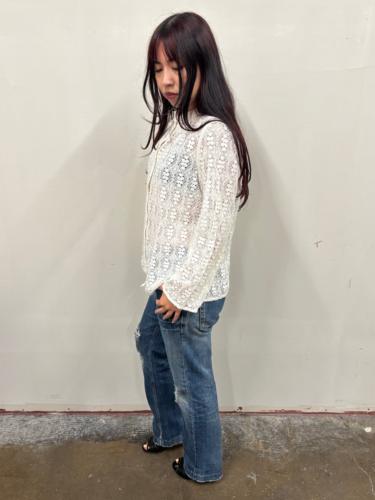 Liz Clairborne Lace Button Up