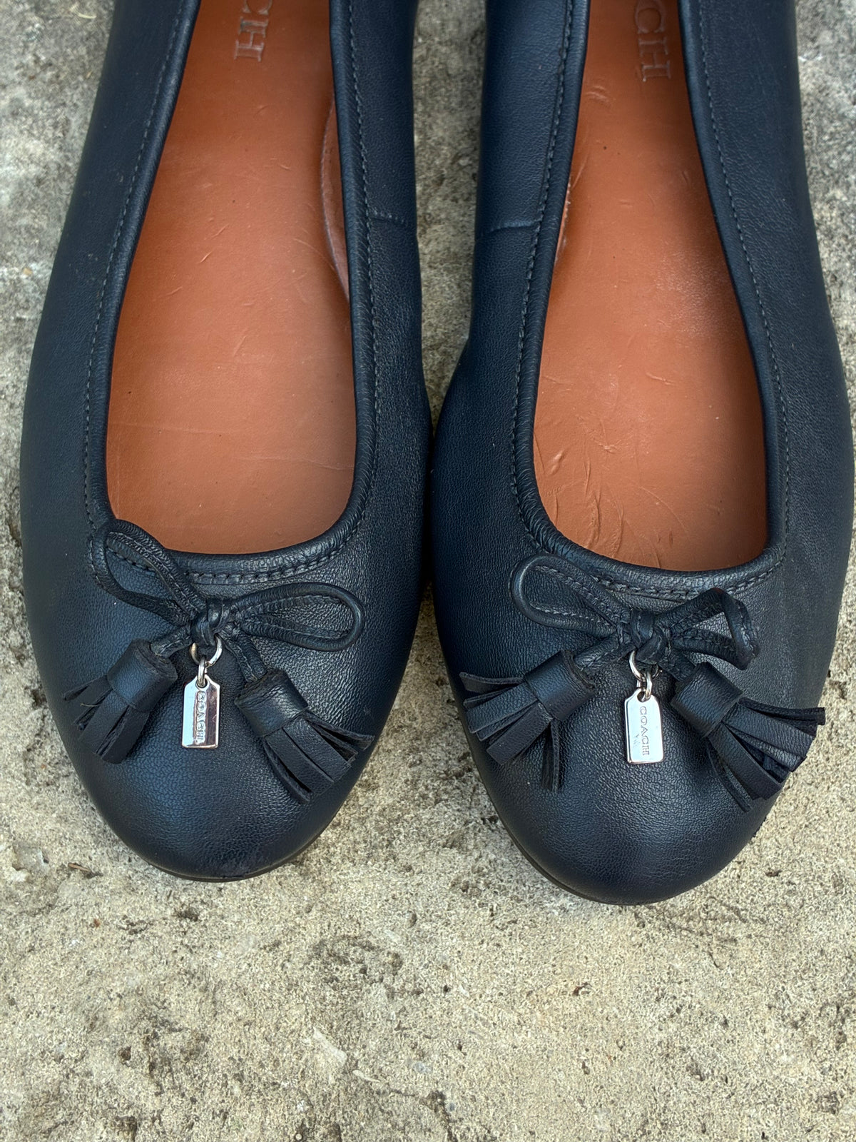 COACH Navy Blue Ballet Flats